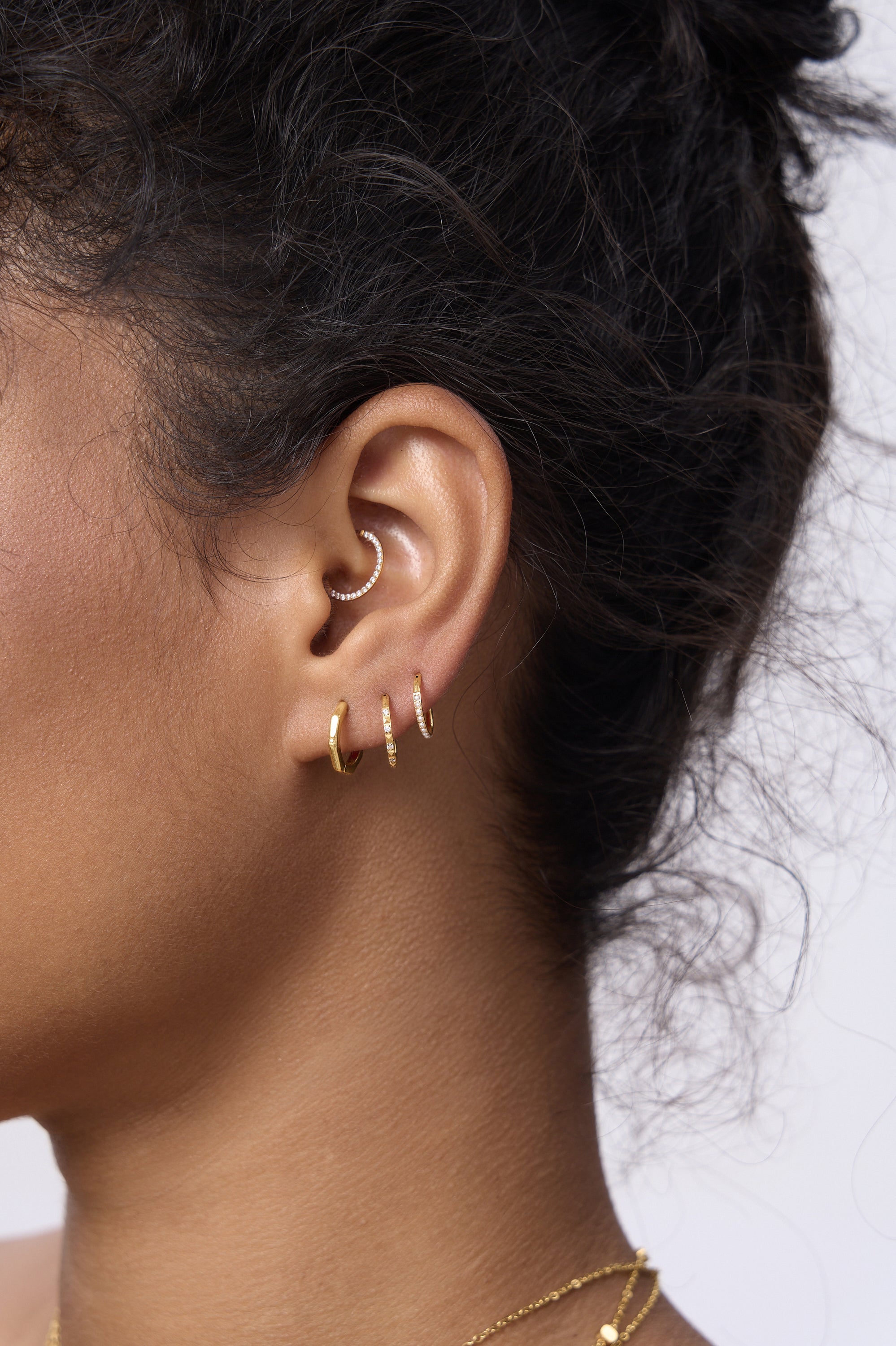 Geometric Gem Titanium Clicker Hoop (Single)