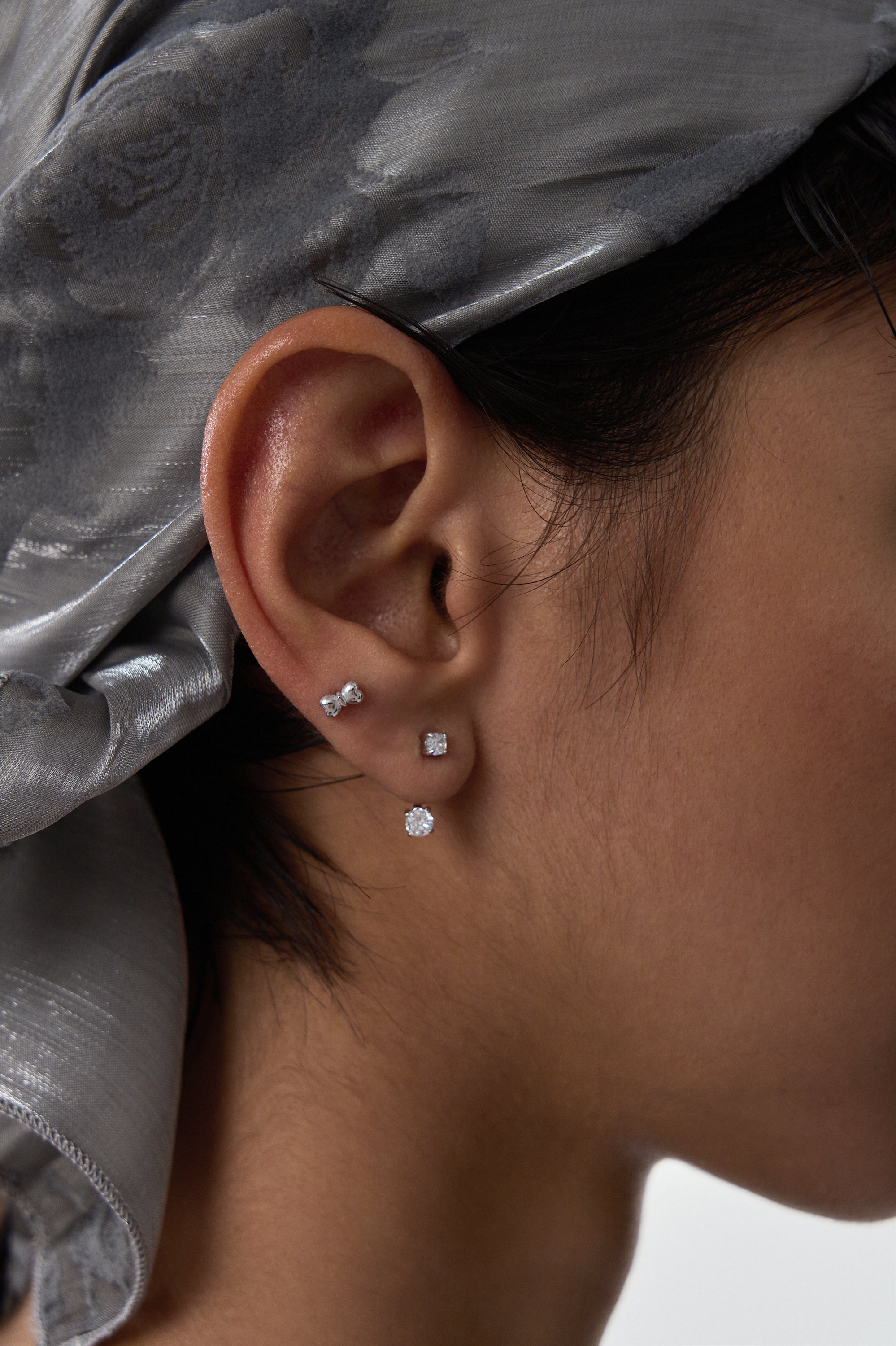 Double Gem Huggie Earrings