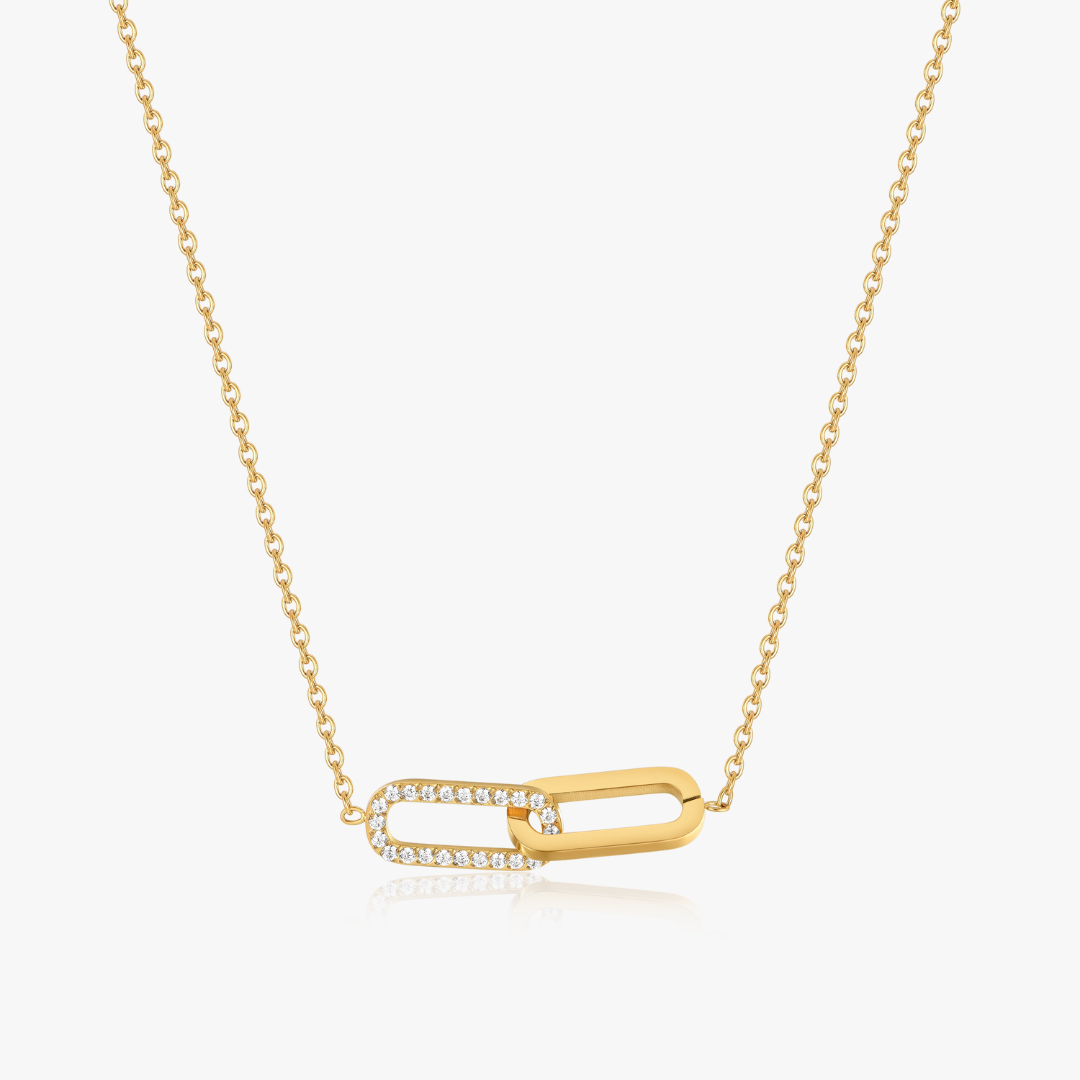 Pave Intertwined Links Necklace