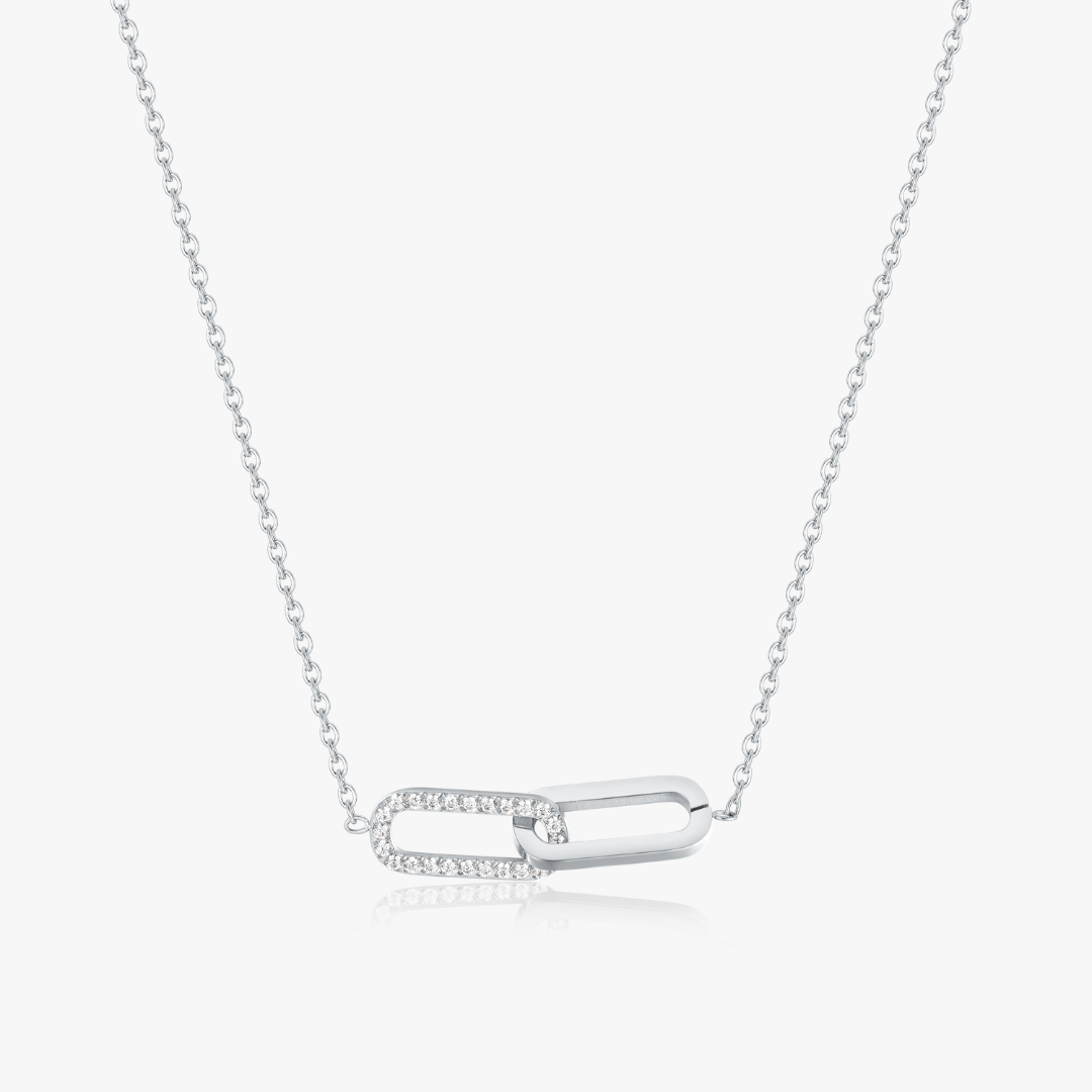 Pave Intertwined Links Necklace