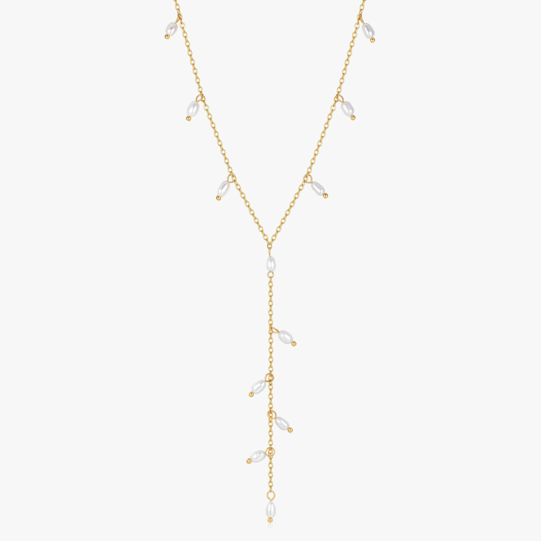 Lariat Mini Pearls Necklace