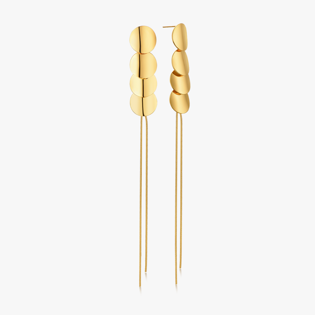 Alina Drop Disk Earrings