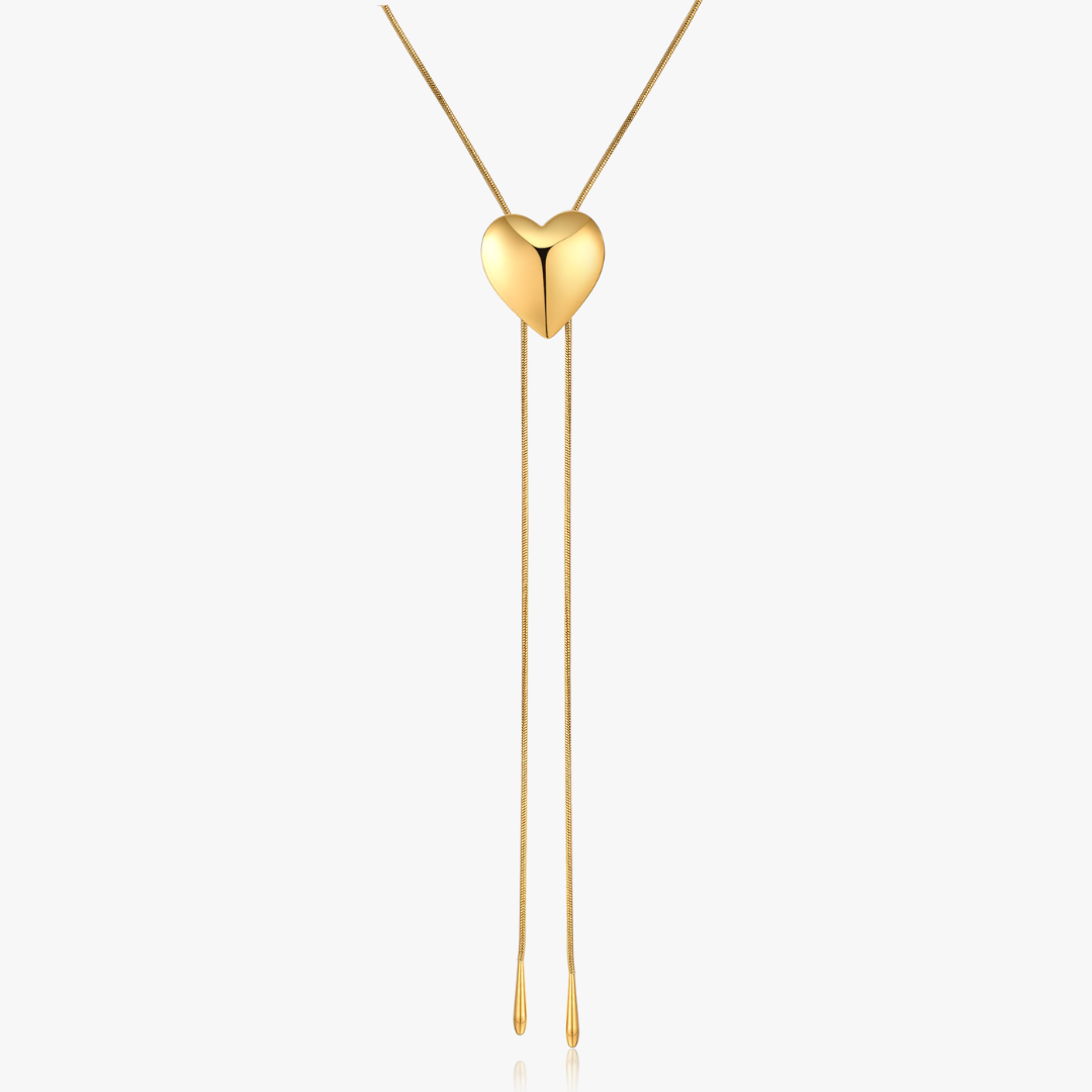Adjustable Heart Bolo Necklace