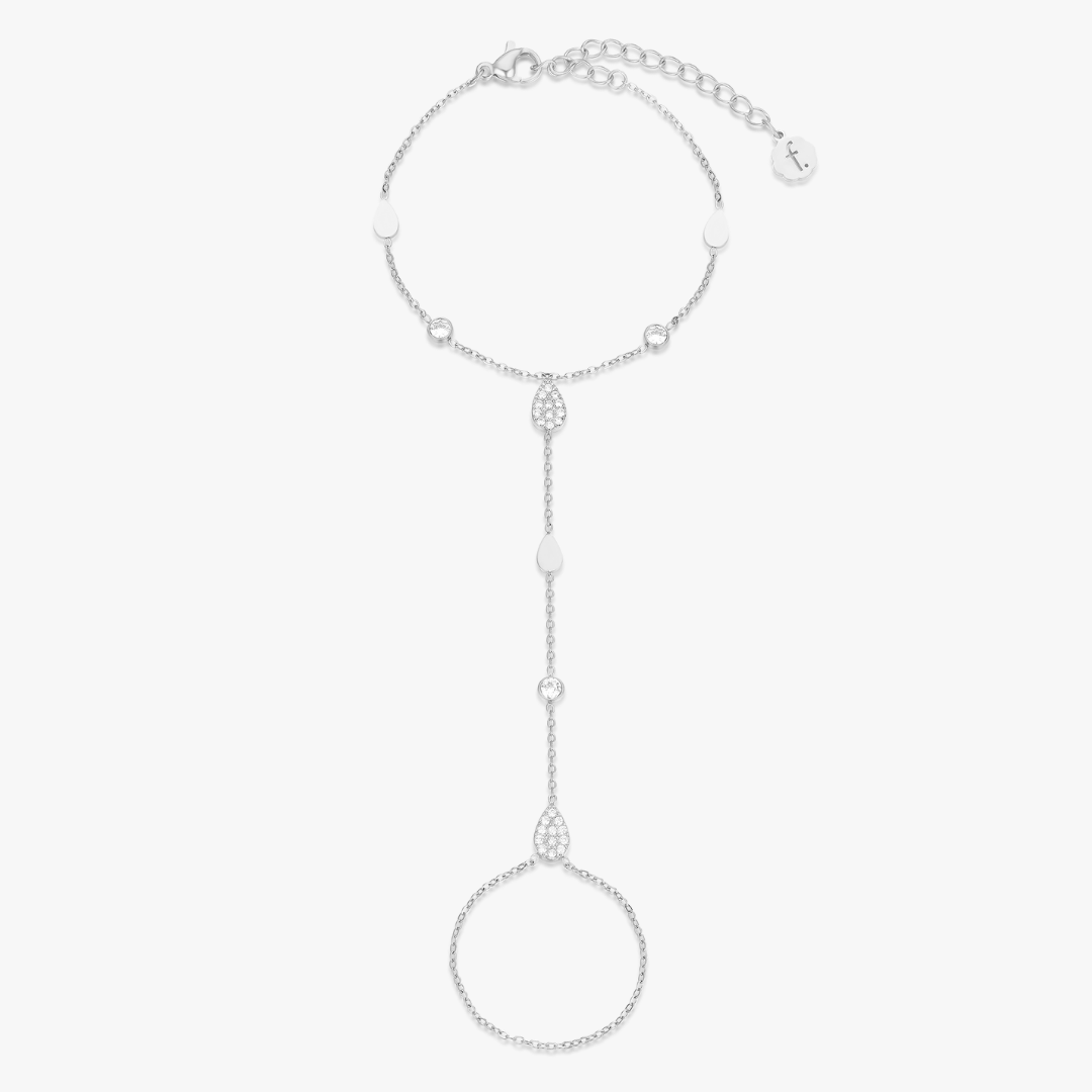 Tear Drop CZ Hand Chain