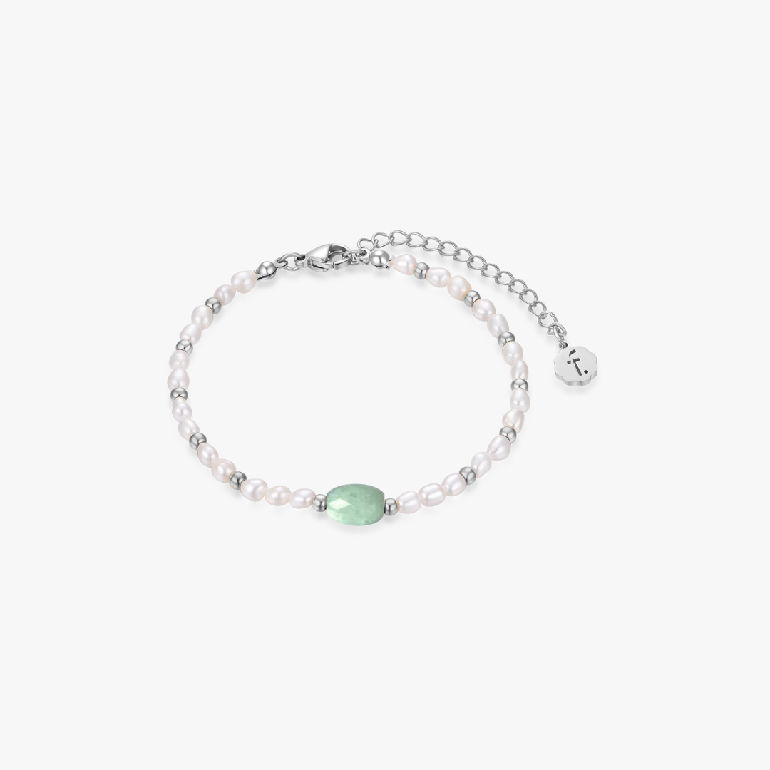 LIMITED EDITION: Jade Barrel Bead Pearl Bracelet