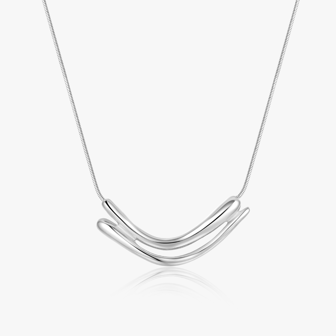 Rowan Dual Curved Bar Necklace