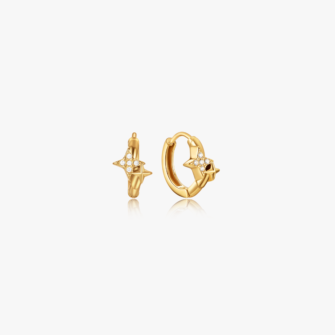 Estelle Double Star Mini Hoops
