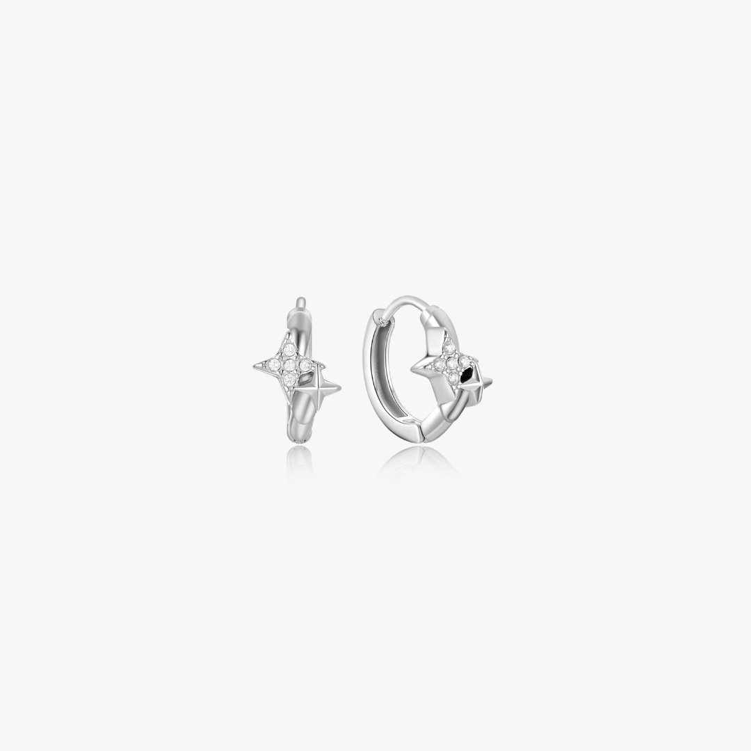 Estelle Double Star Mini Hoops