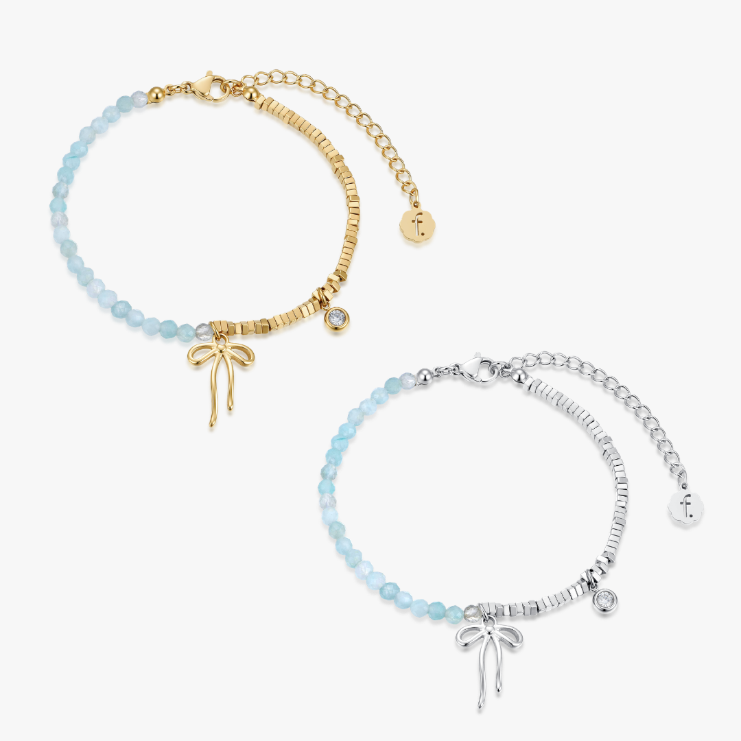 Dear Diary Bow Blue Gem Bracelet