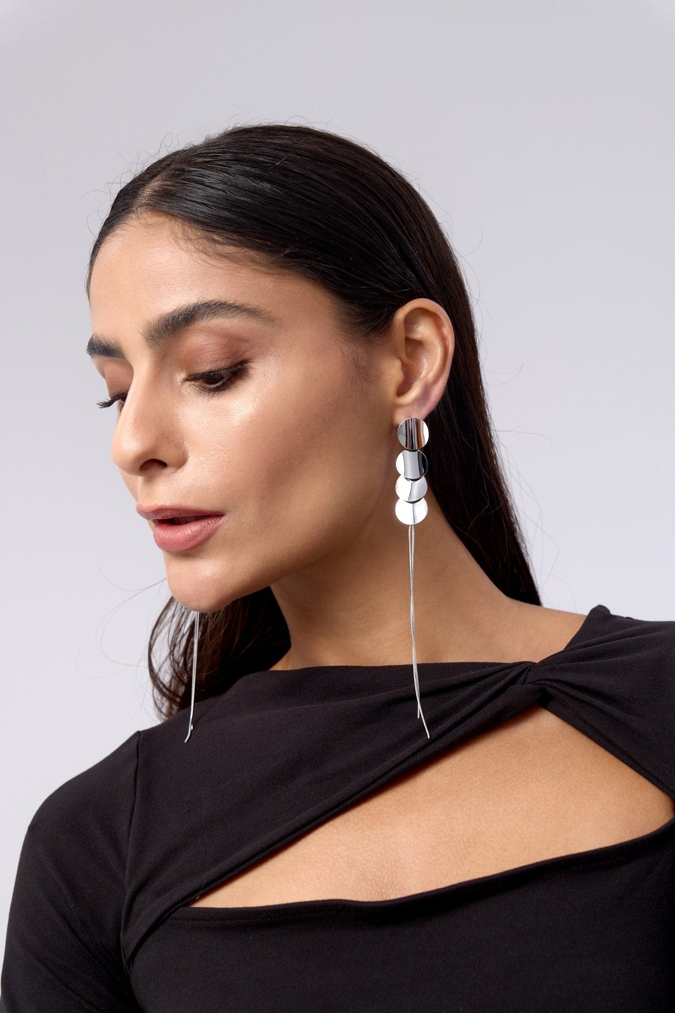 Alina Drop Disk Earrings - Flaire & Co.
