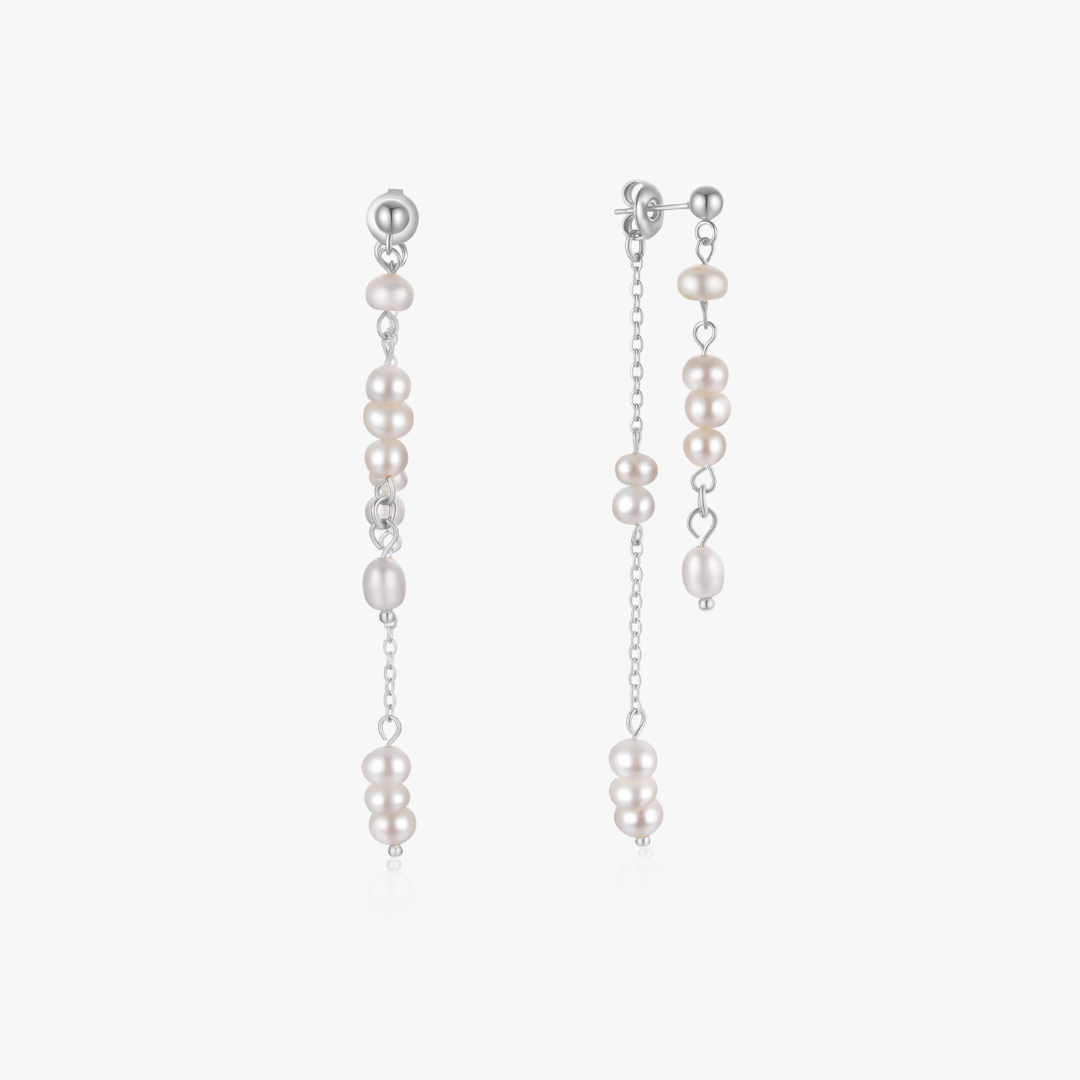 Amber Dangling Pearl Earrings - Flaire & Co.