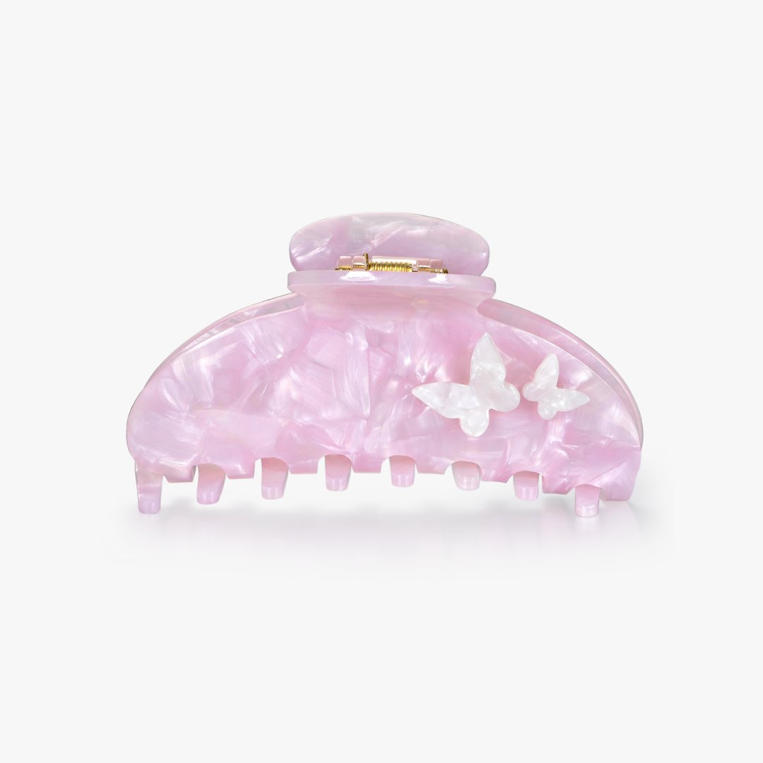 Amelia Butterfly Garden Claw Clip in Sakura - Flaire & Co.