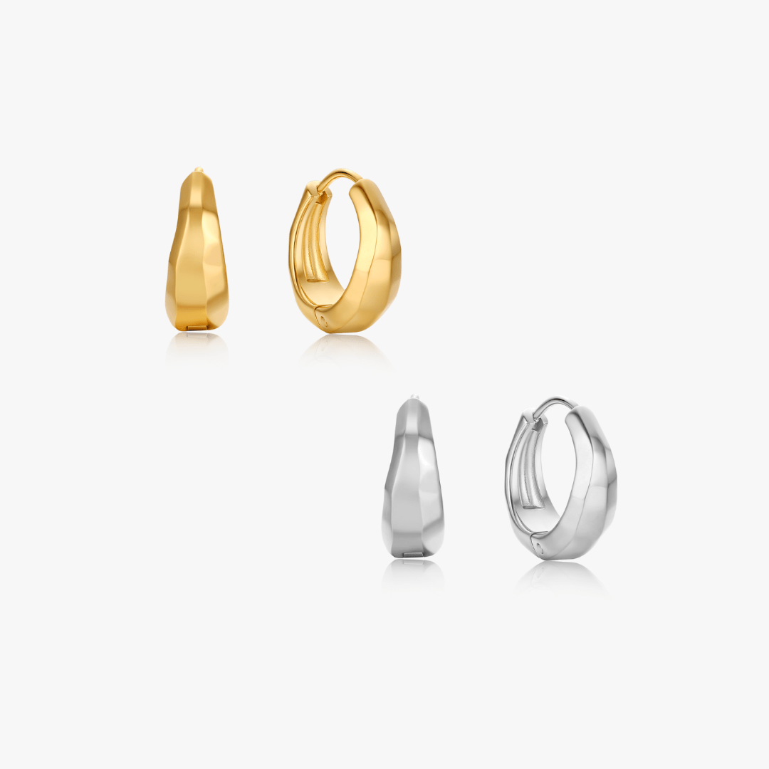 Amina Geometric Dome Huggie - Flaire & Co.