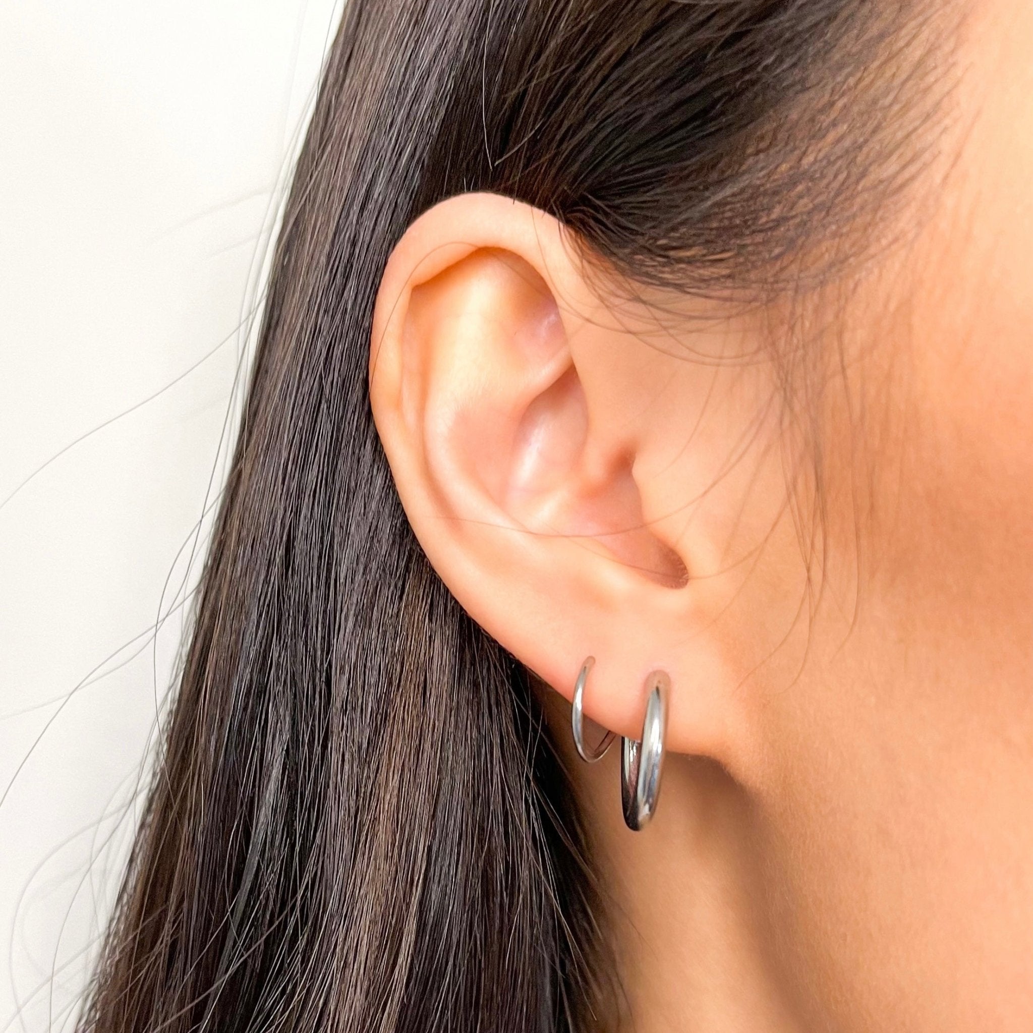 Aria Faux Double Hoop Earrings - Flaire & Co.