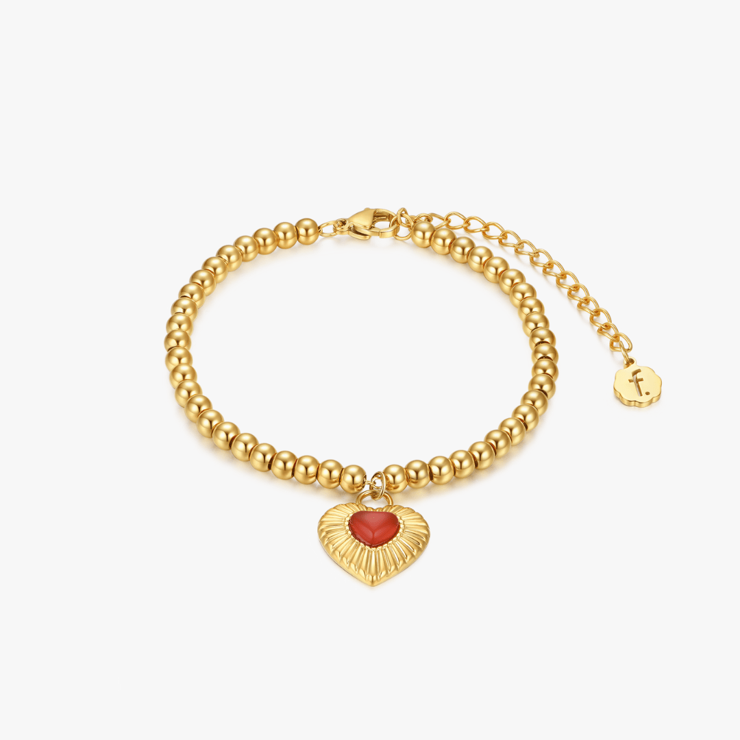Beaded Sunburst Heart Bracelet - Flaire & Co.