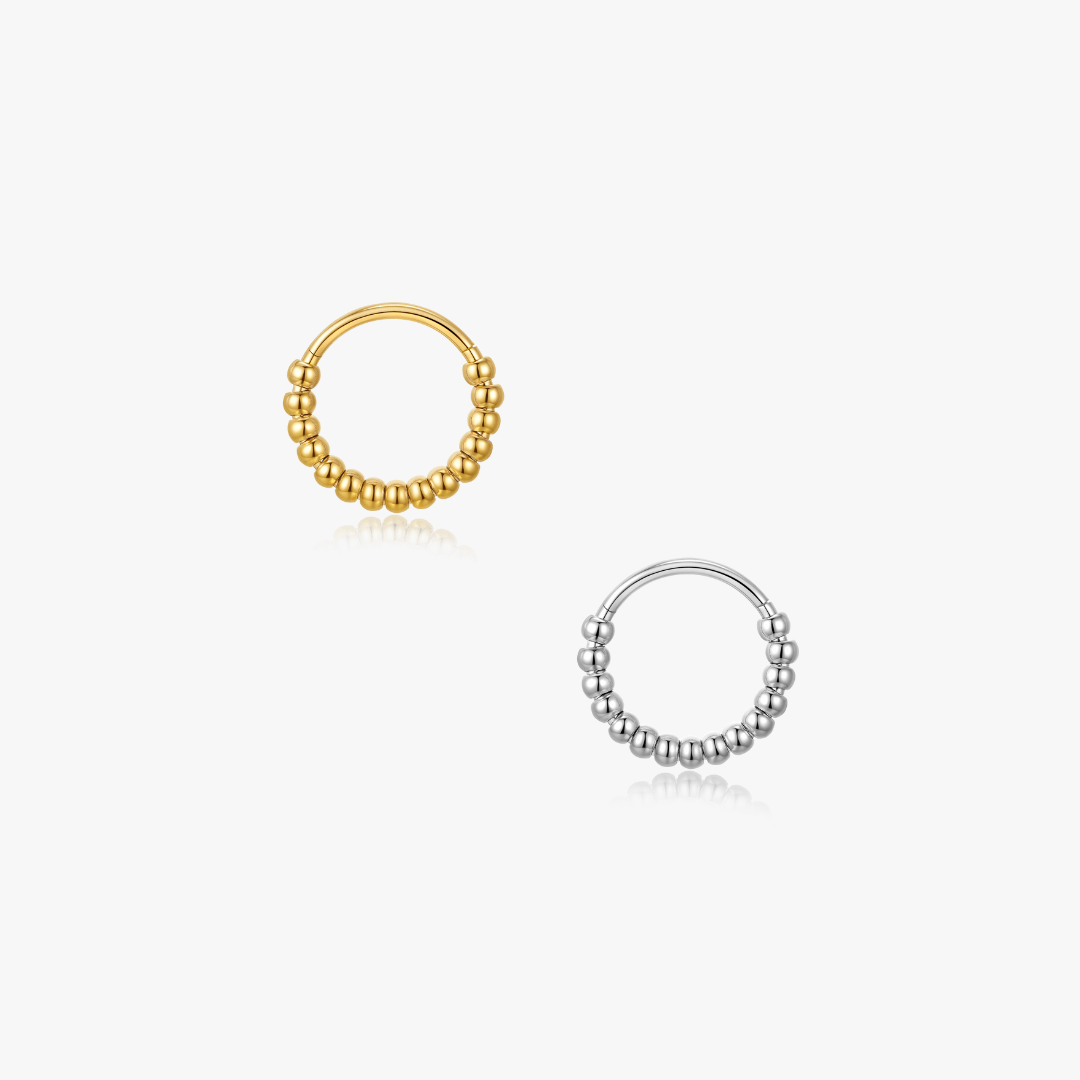 Beaded Titanium Hoop (Single) - Flaire & Co.