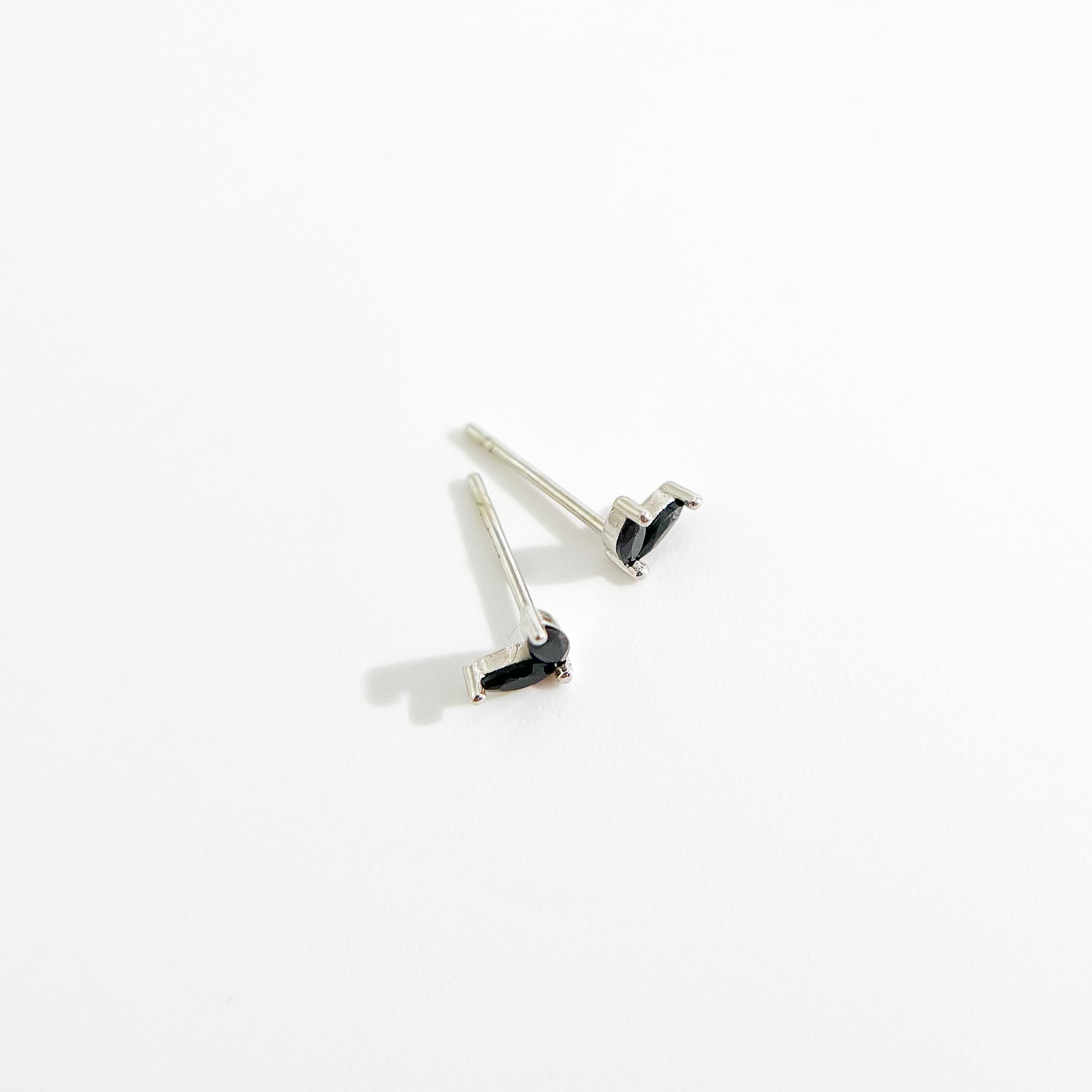 Black Sprout Sterling Studs in Silver - Flaire & Co.