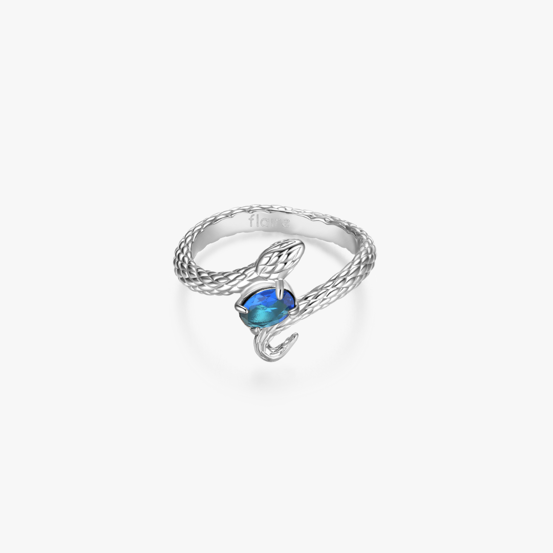 Blue Gem Snake Ring - Flaire & Co.