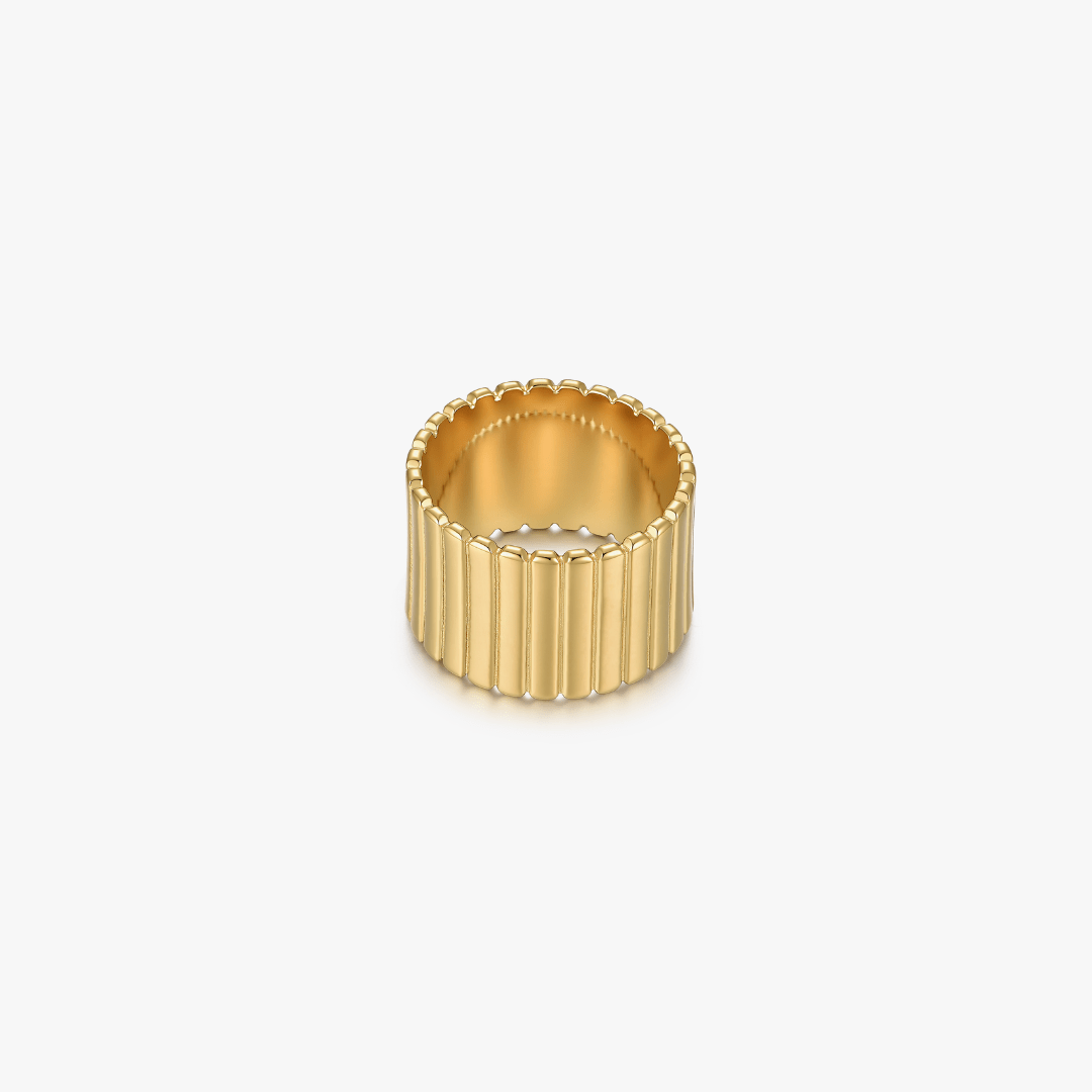Bold Fluted Band Ring - Flaire & Co.