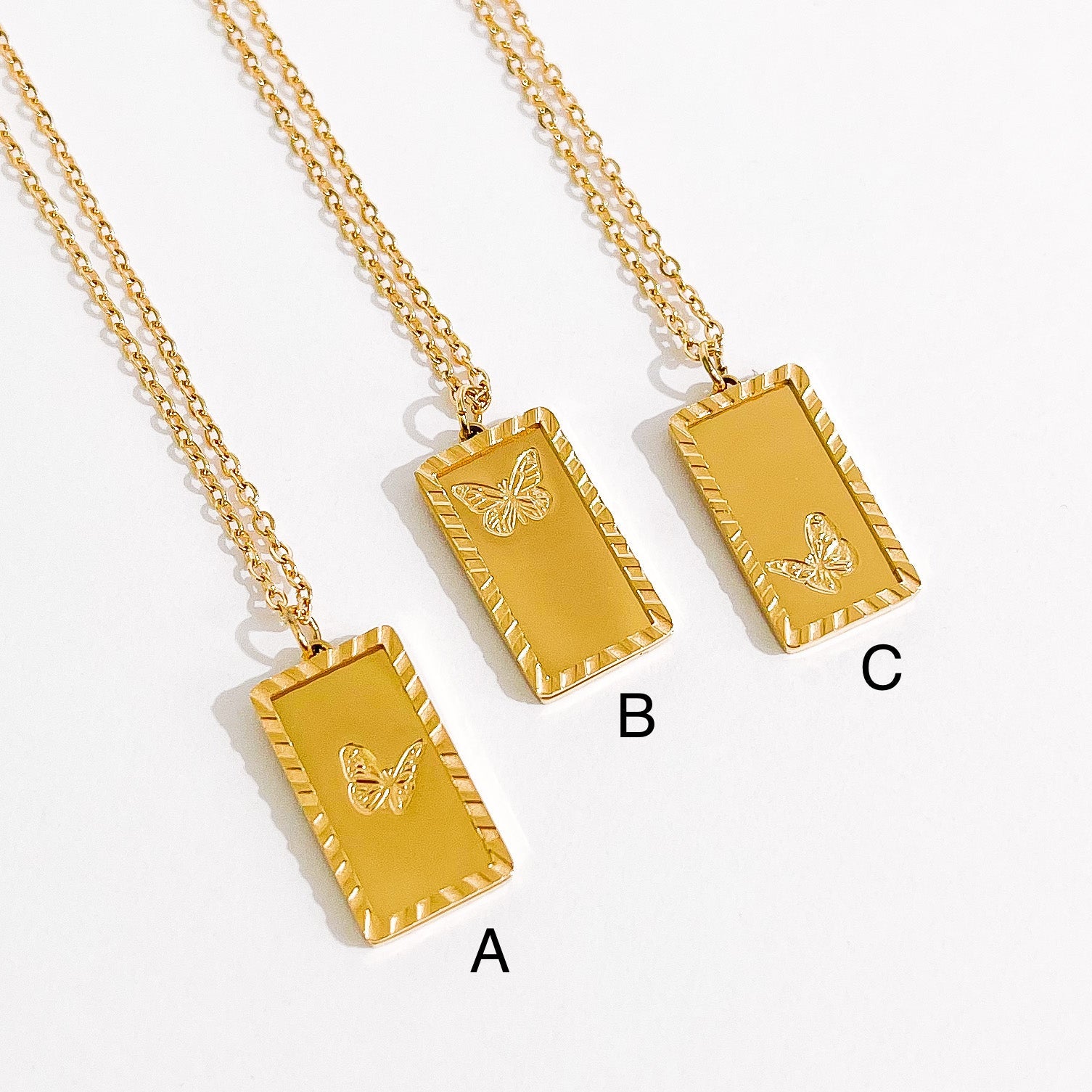 Butterfly Trio Necklace in Gold (Not A Set) - Flaire & Co.