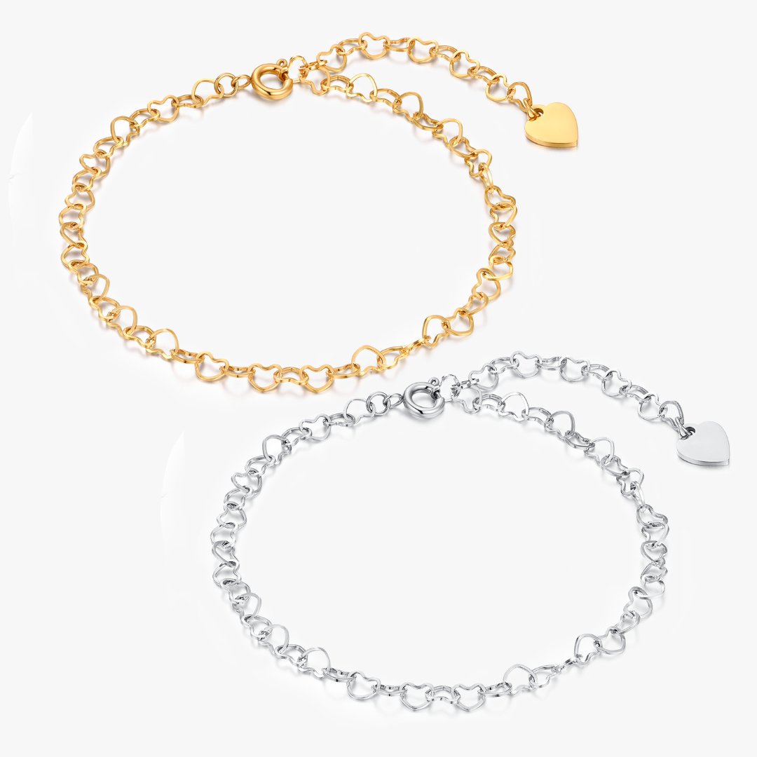 Celia Heart Chain Anklet - Flaire & Co.