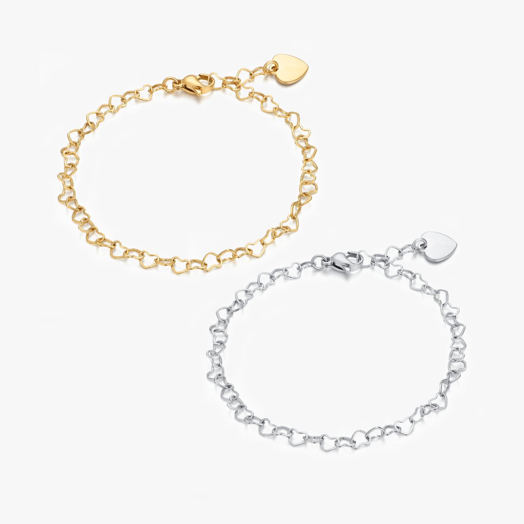 Celia Heart Chain Bracelet - Flaire & Co.