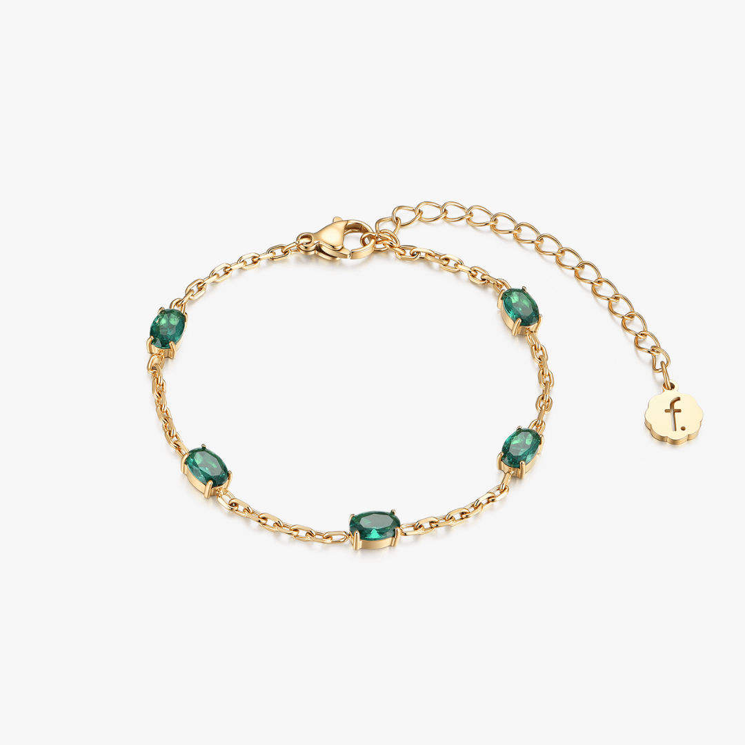 Cherished Green Oval Gems Bracelet - Flaire & Co.