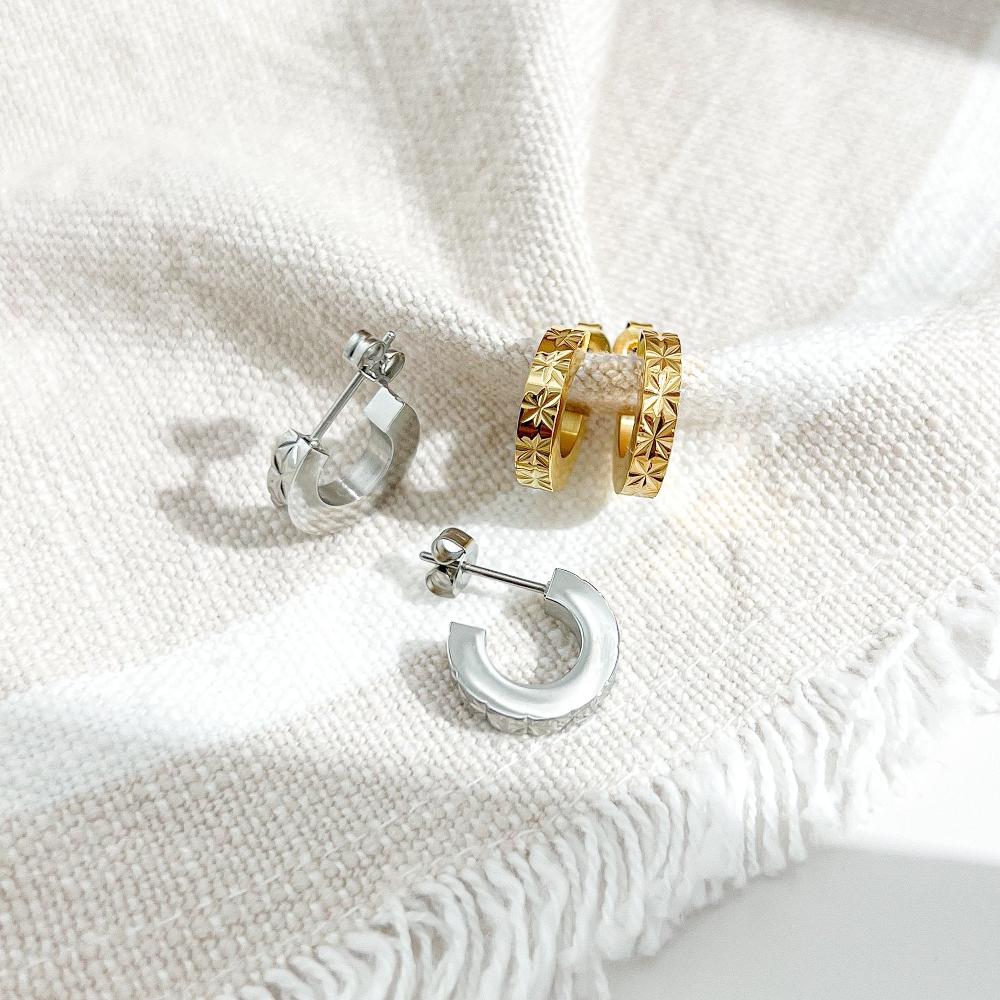 Chunky Baby Sunburst Hoops - Flaire & Co.