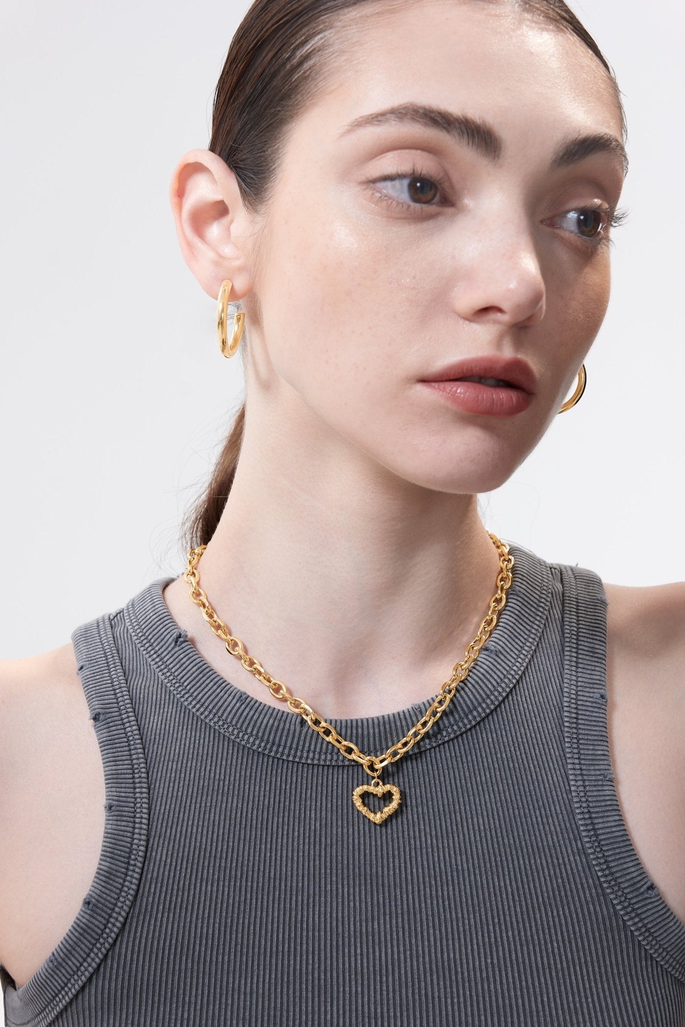 Chunky Heart Necklaces - Flaire & Co.