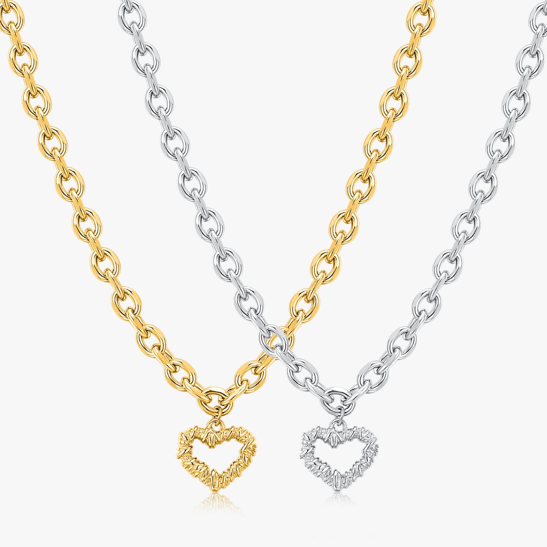 Chunky Heart Necklaces - Flaire & Co.