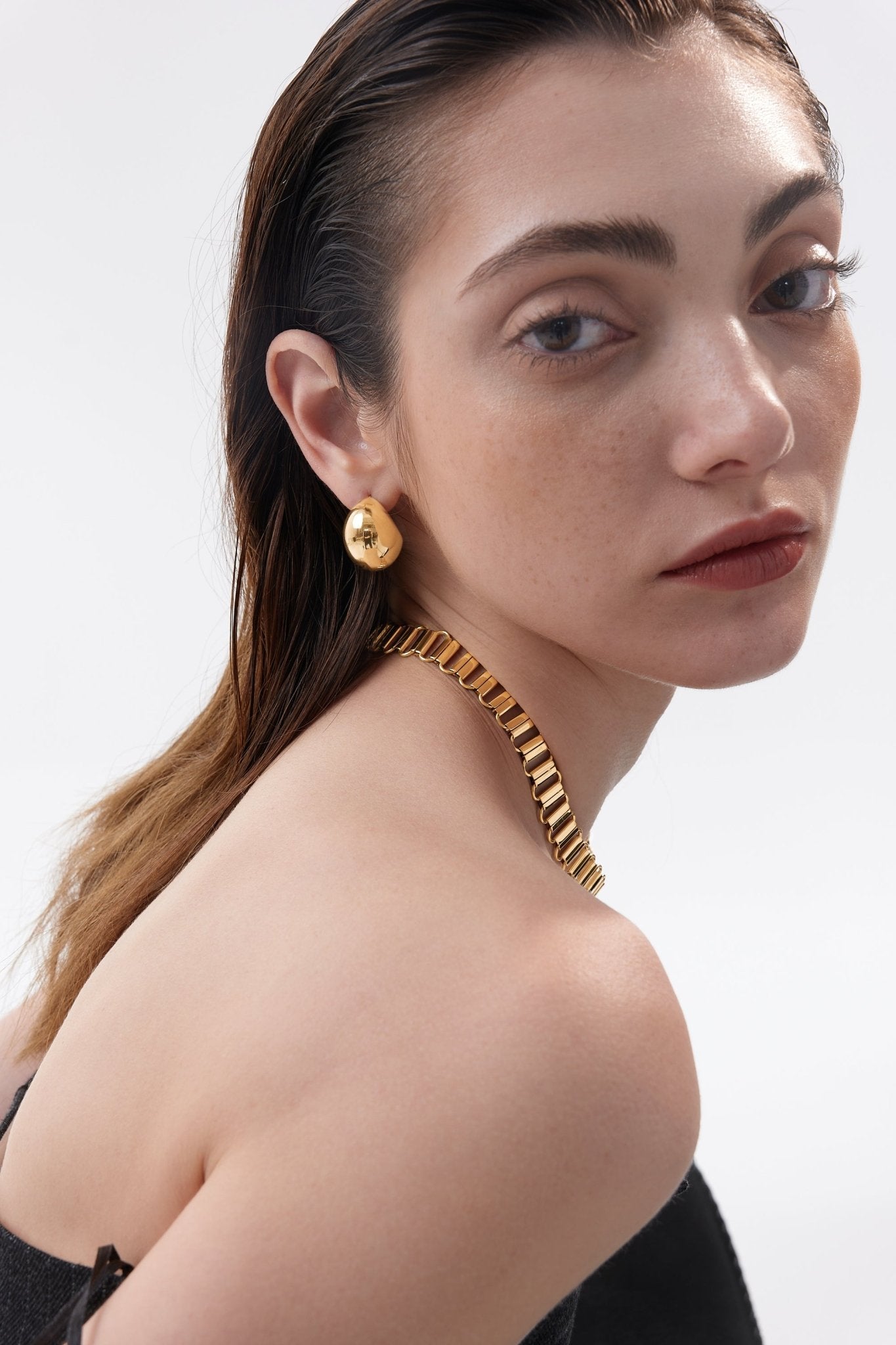 Chunky Hollow Dome Hoops - Flaire & Co.