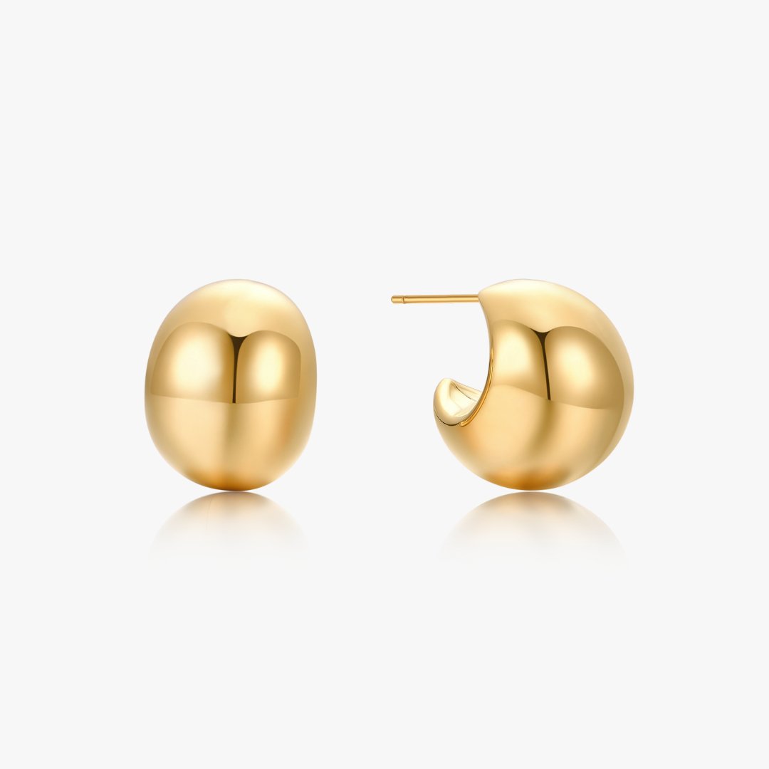 Chunky Hollow Dome Hoops - Flaire & Co.
