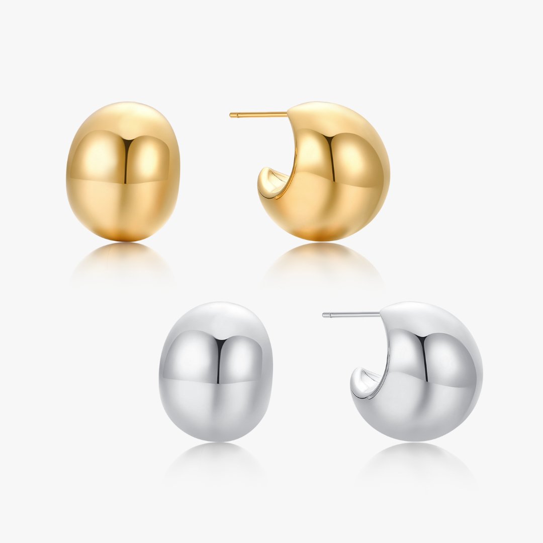 Chunky Hollow Dome Hoops - Flaire & Co.