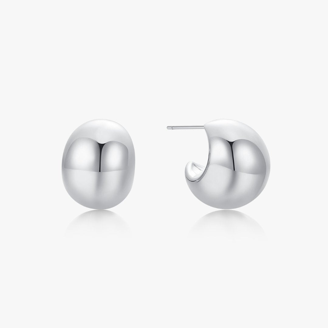 Chunky Hollow Dome Hoops - Flaire & Co.