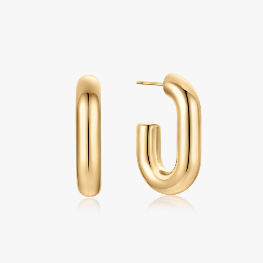 Chunky Oval Hollow Hoops - Flaire & Co.