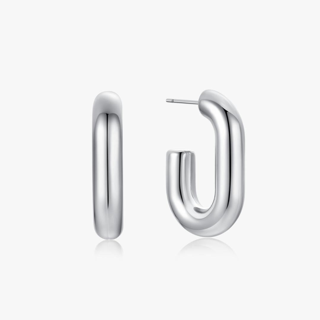 Chunky Oval Hollow Hoops - Flaire & Co.