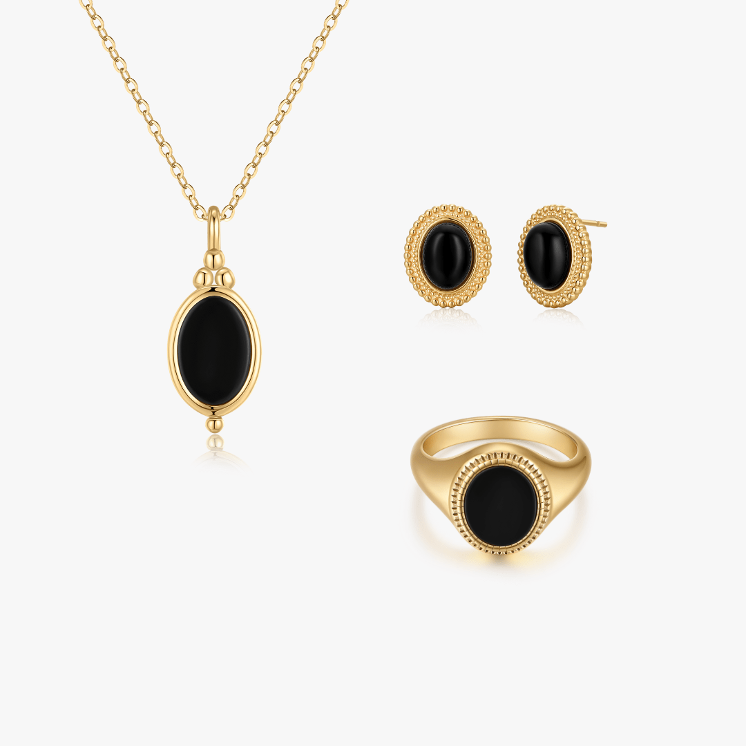 Classic Black Agate Gold Bundle - Flaire & Co.