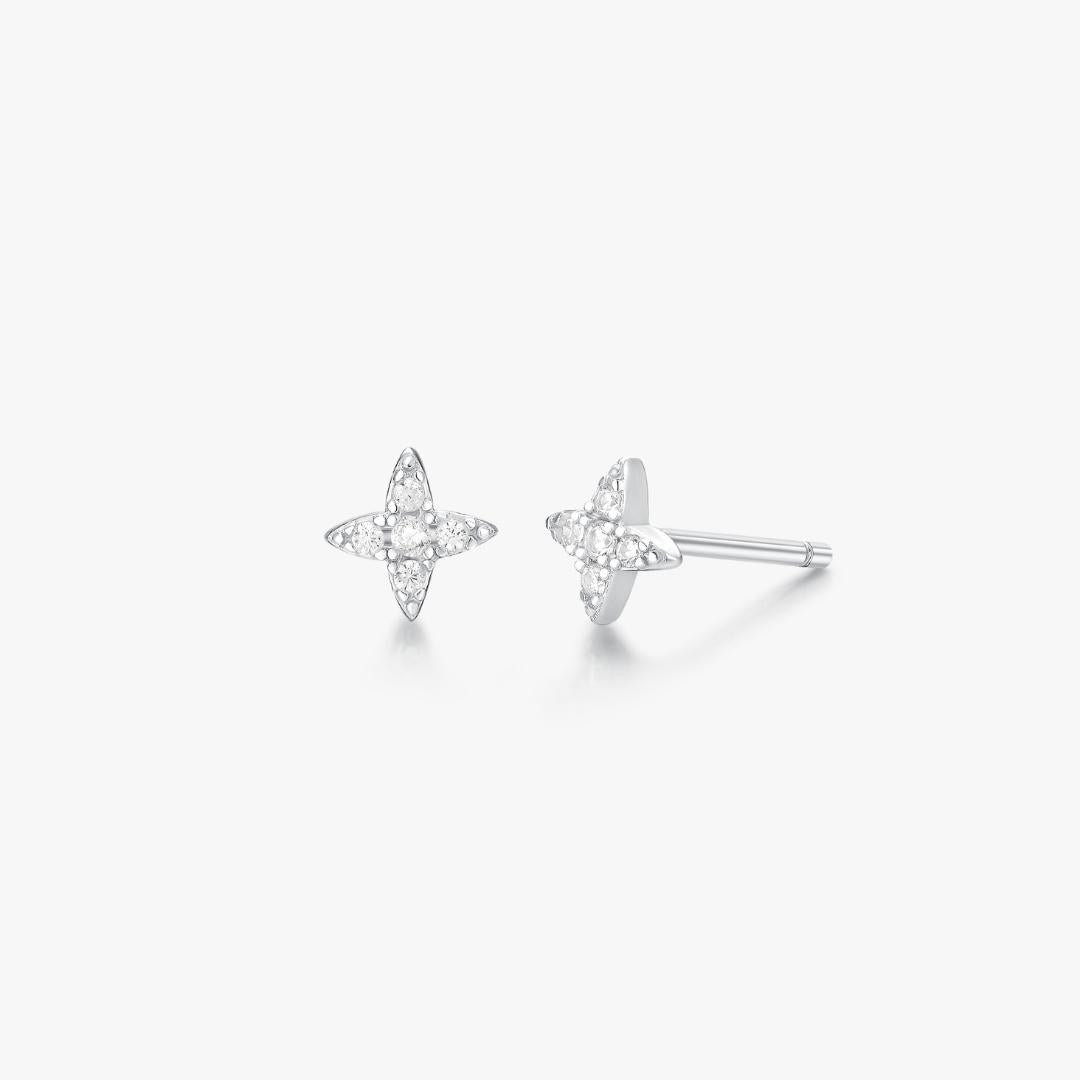 Clear Gem Estrella Studs in Silver - Flaire & Co.