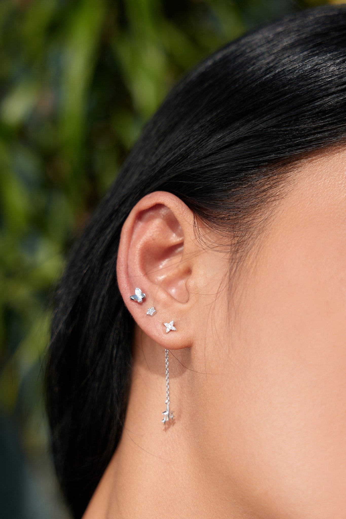 Clear Gem Estrella Studs in Silver - Flaire & Co.