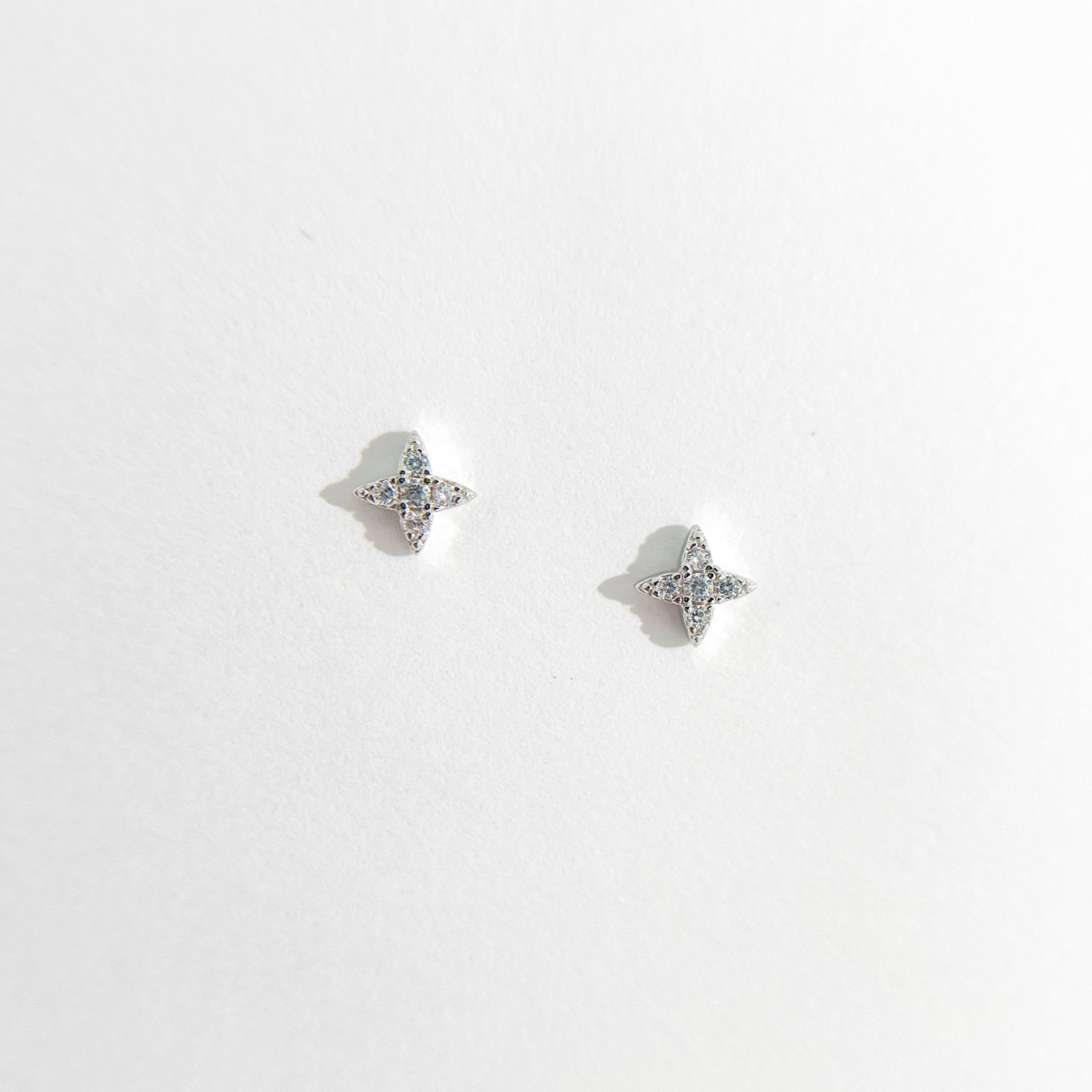 Clear Gem Estrella Studs in Silver - Flaire & Co.