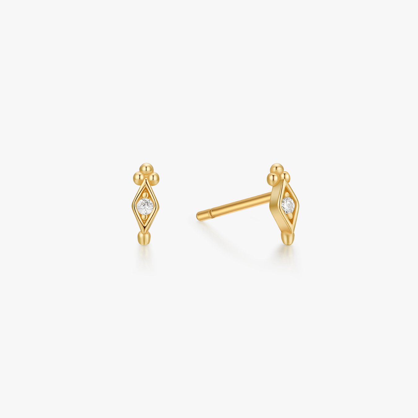 Clear Gem Freya Studs in Gold - Flaire & Co.