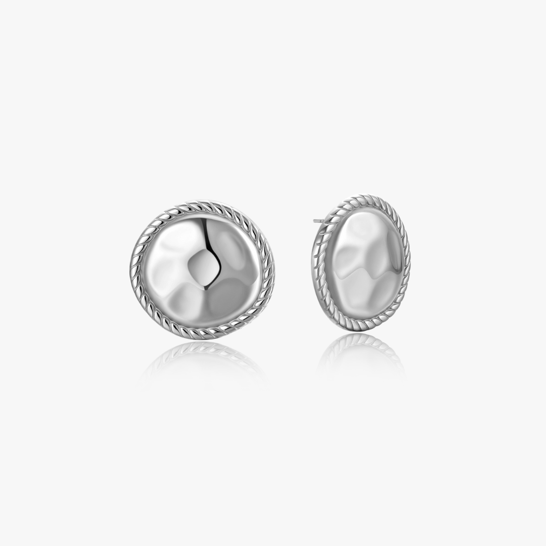 Cleo Textured Bold Disk Earrings - Flaire & Co.