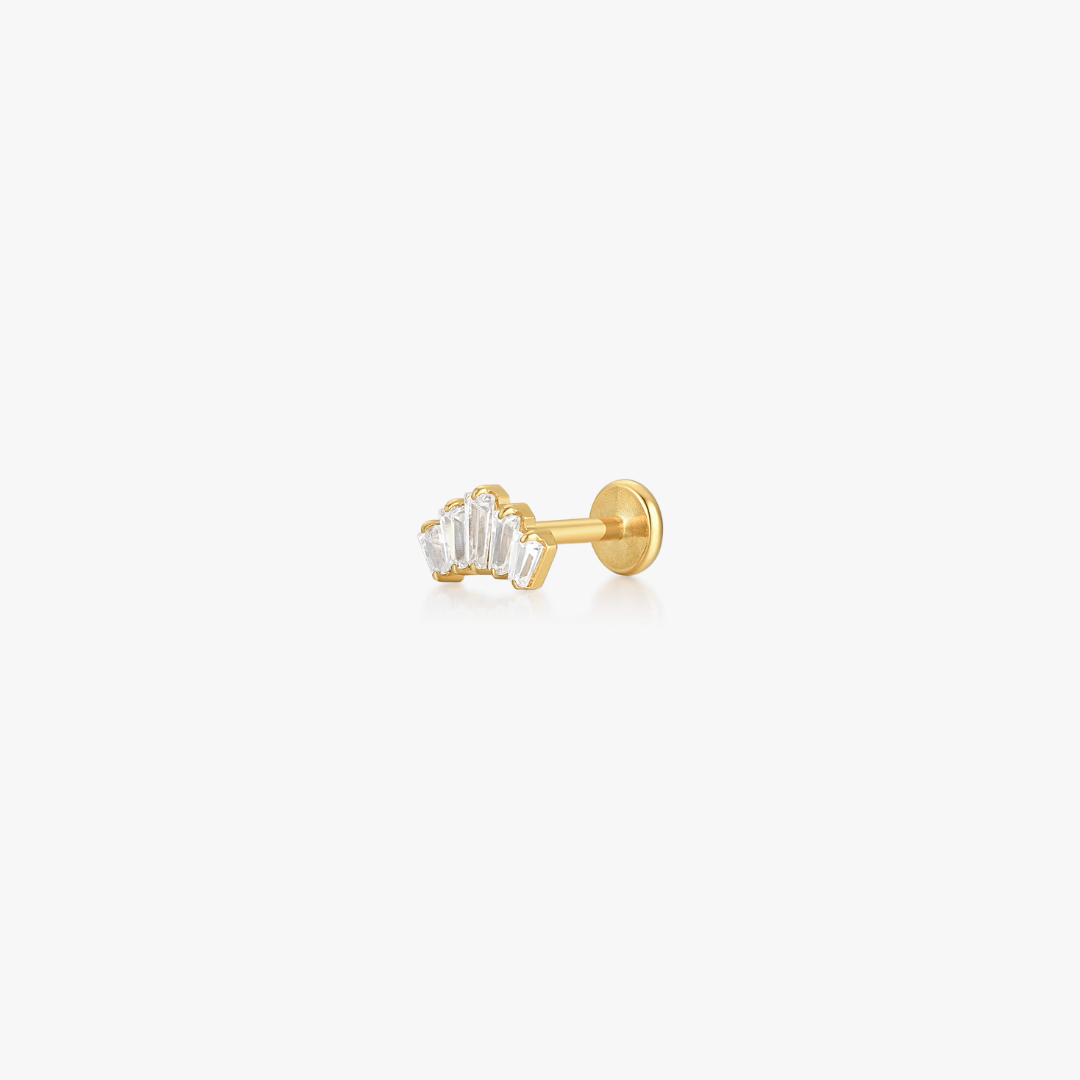 Crown Titanium Flat Back Stud (Single) - Flaire & Co.