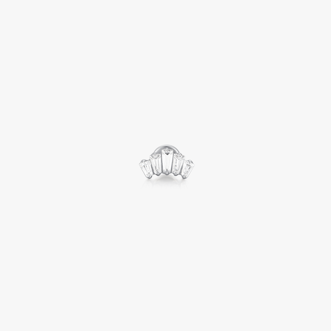 Crown Titanium Flat Back Stud (Single) - Flaire & Co.