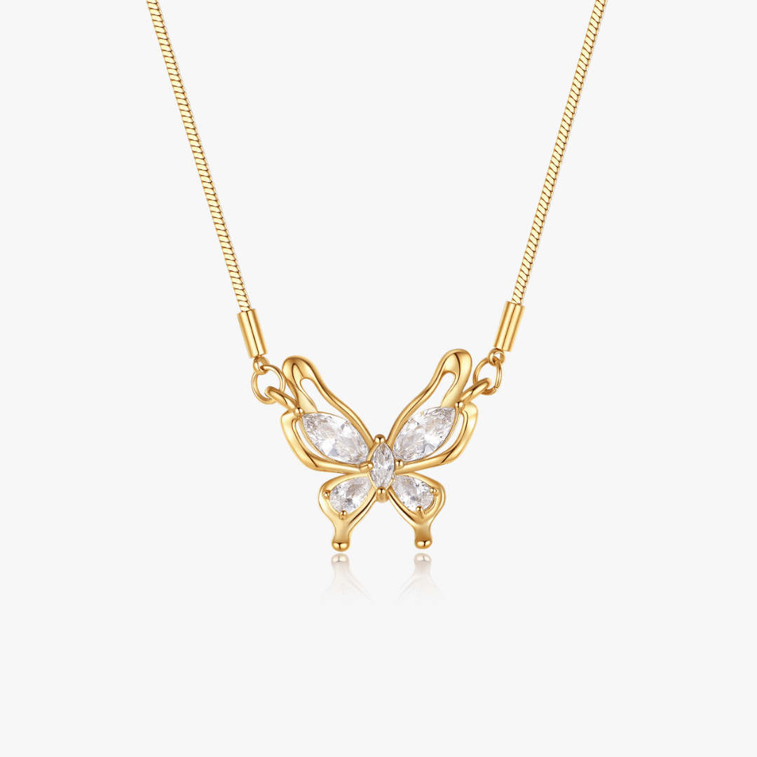 Crystal Butterfly Necklace - Flaire & Co.