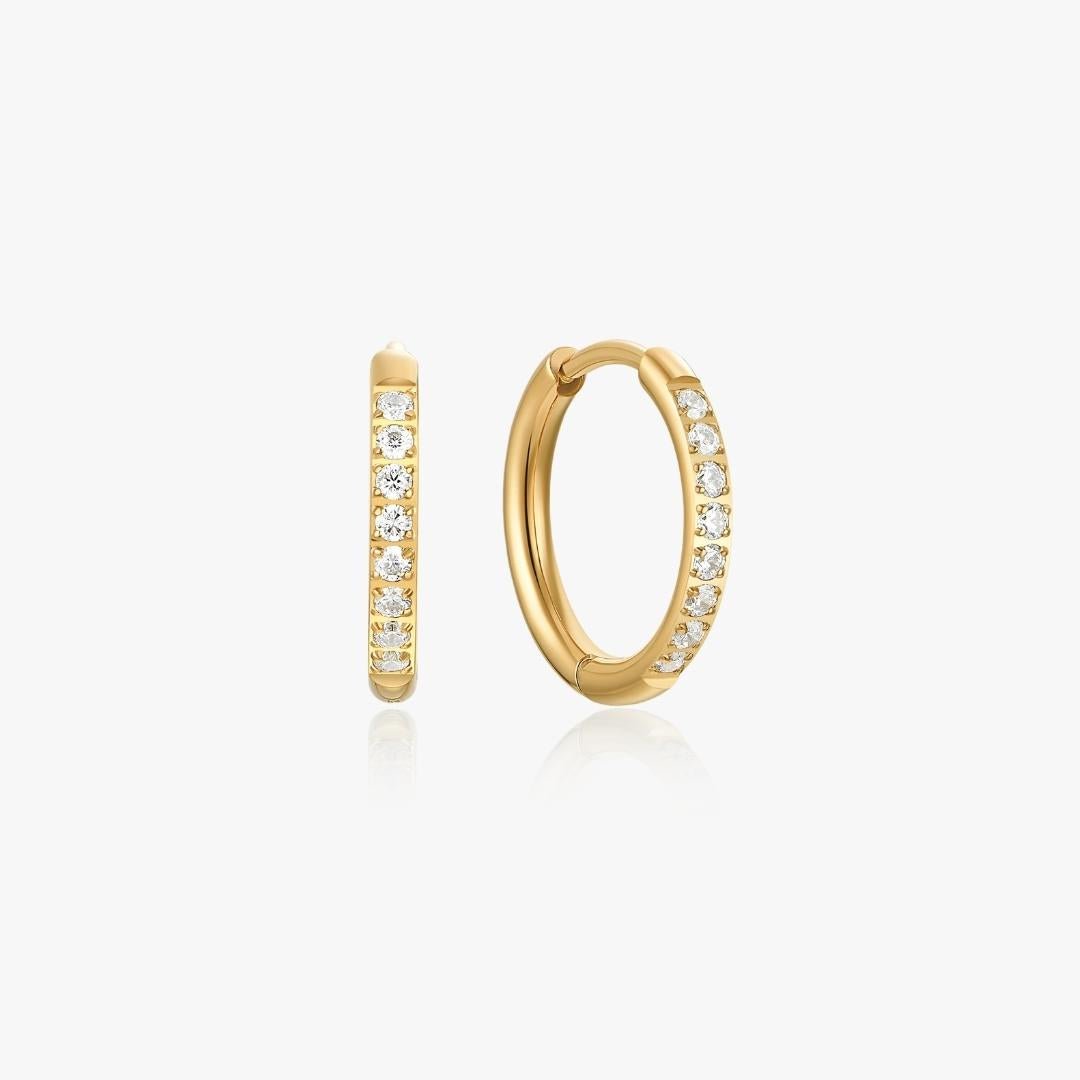 Crystal Gold Hoops - Flaire & Co.
