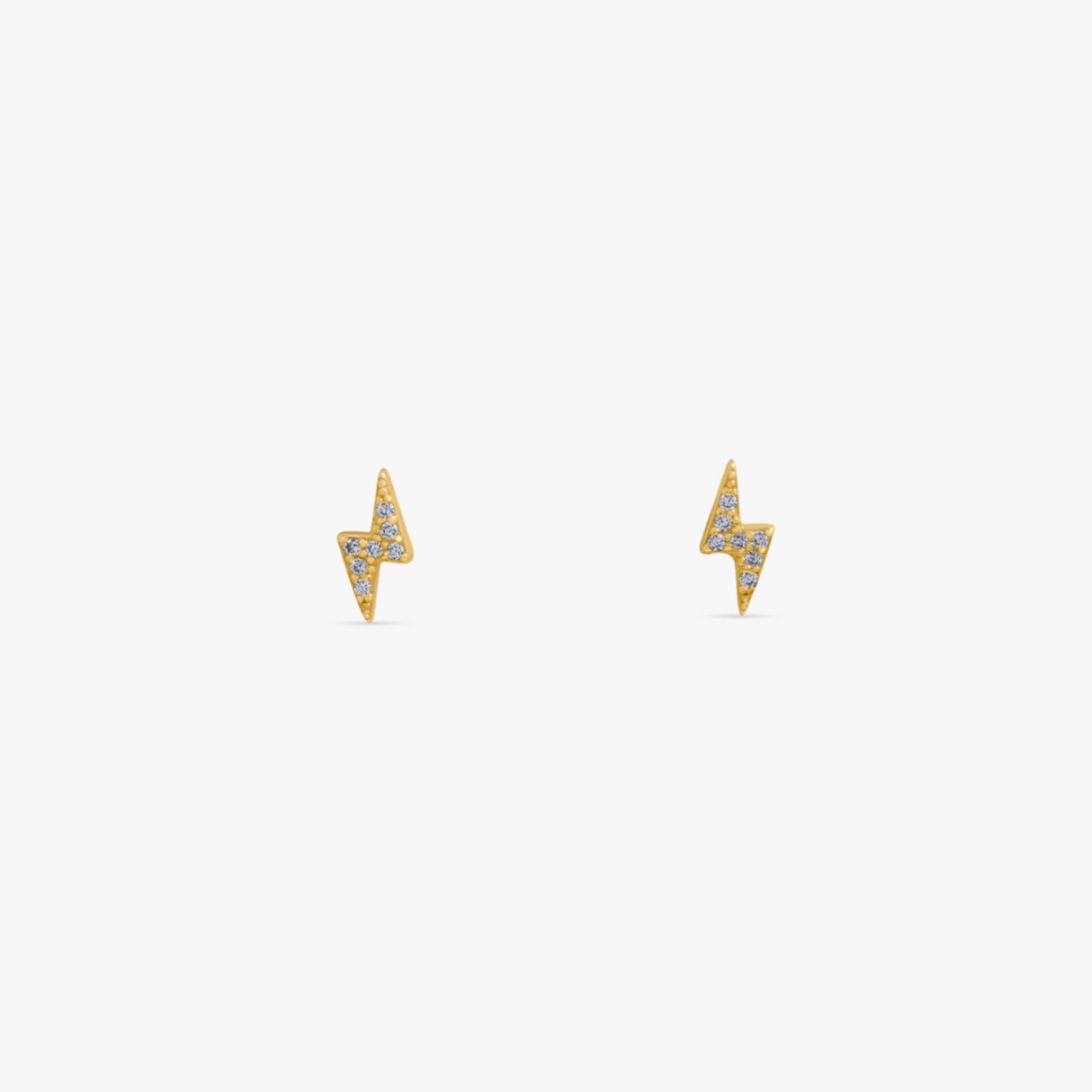 Crystal Lightning Bolt Sterling Studs in Gold - Flaire & Co.