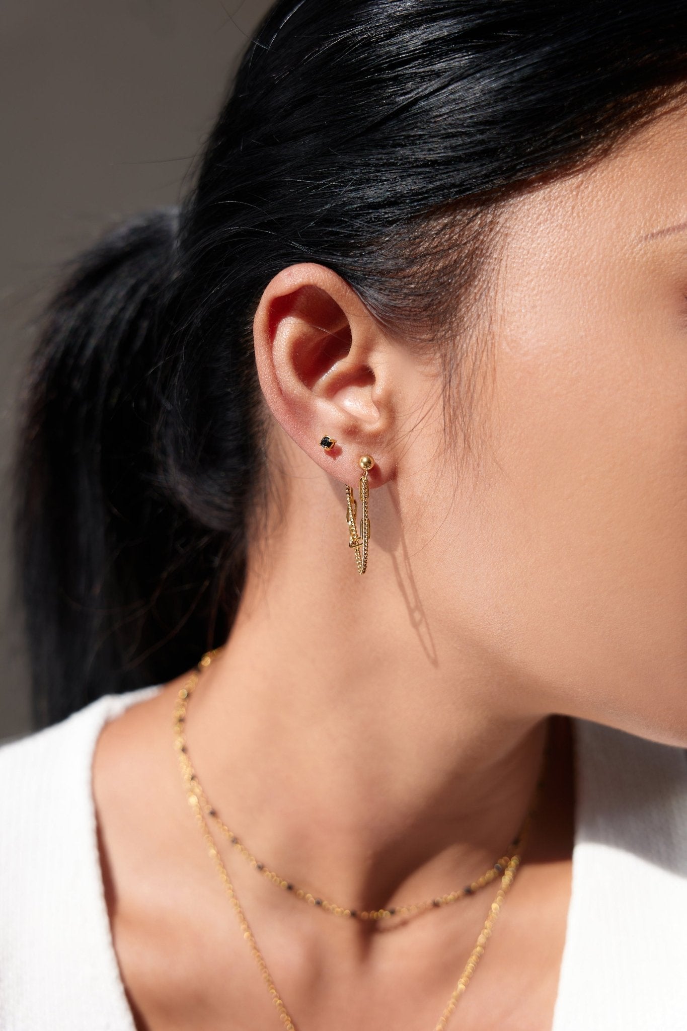 Cynthia Gold Chains Earrings - Flaire & Co.
