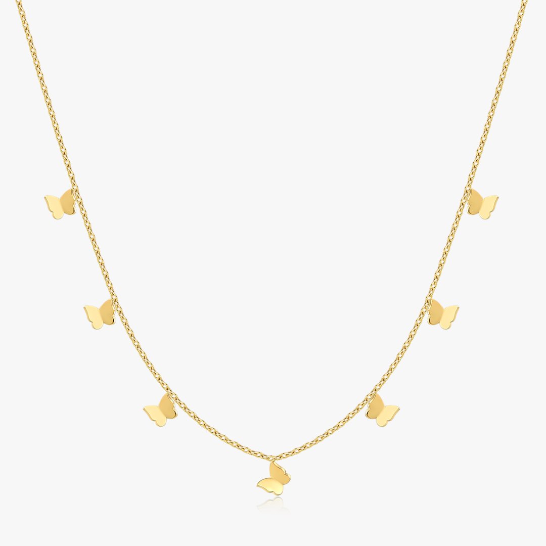 Dangling Butterfly Necklace in 18K Gold - Flaire & Co.