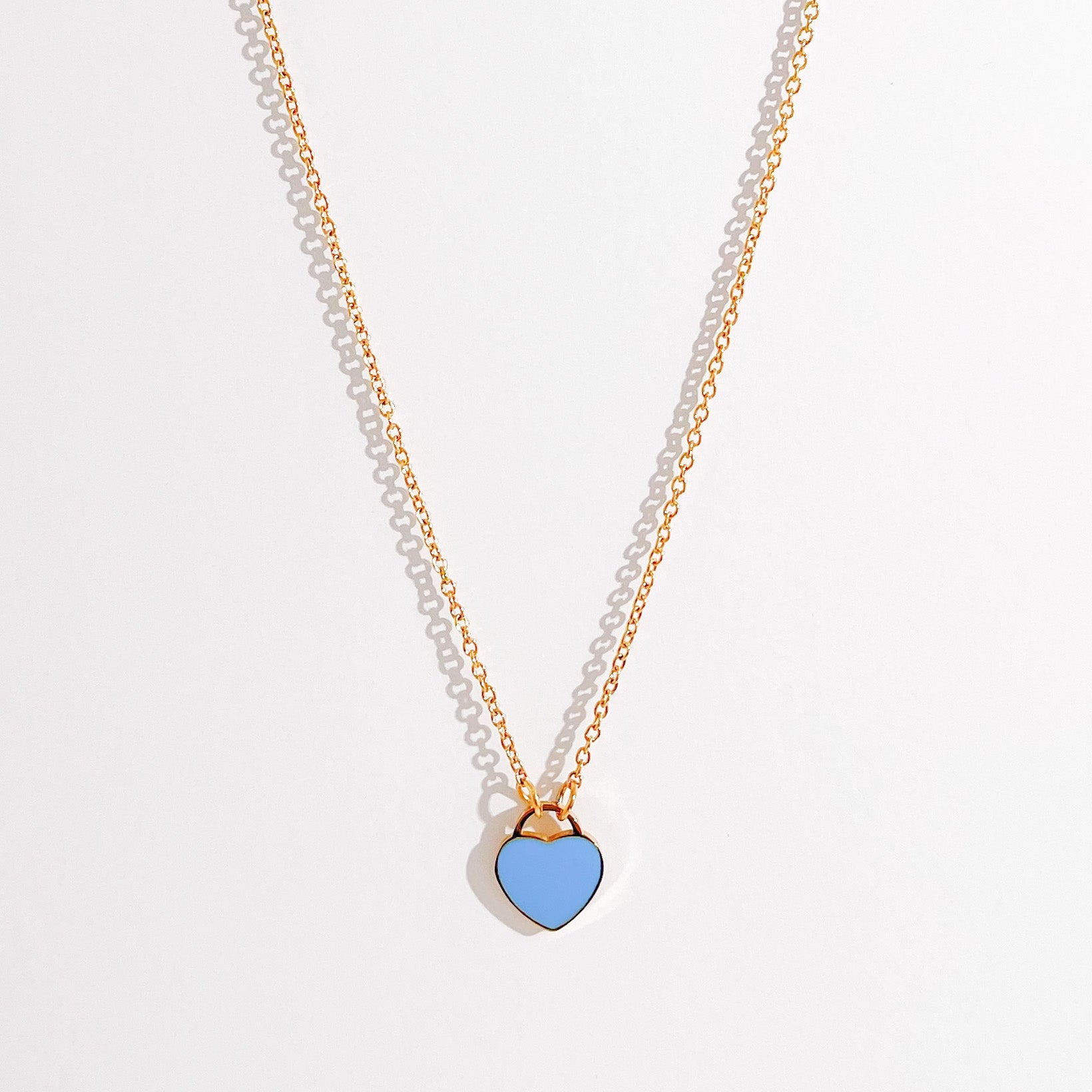 Enamel Heart Necklaces in Gold (Not A Set) - Flaire & Co.